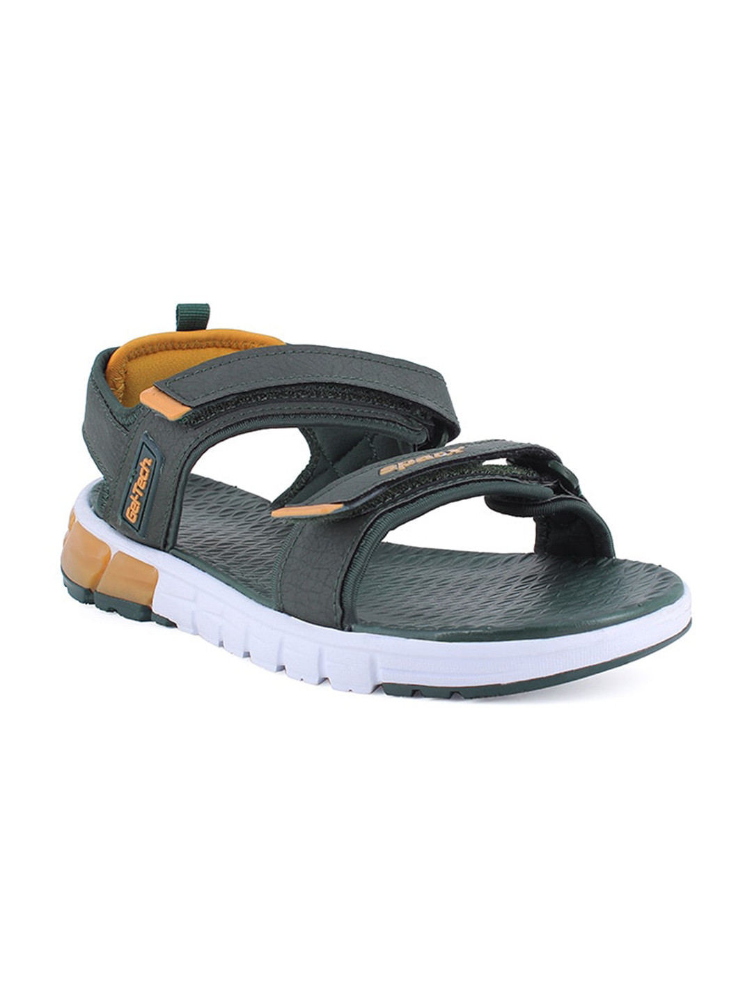 Sparx Men Green & Gold Coloured Solid Sports Sandals