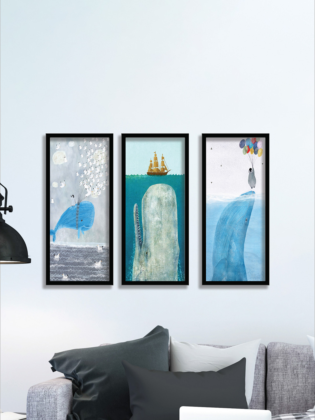 SAF Wood 3 Piece Wall Rectangle Paintings Wall Art 16.5 x 22.5In