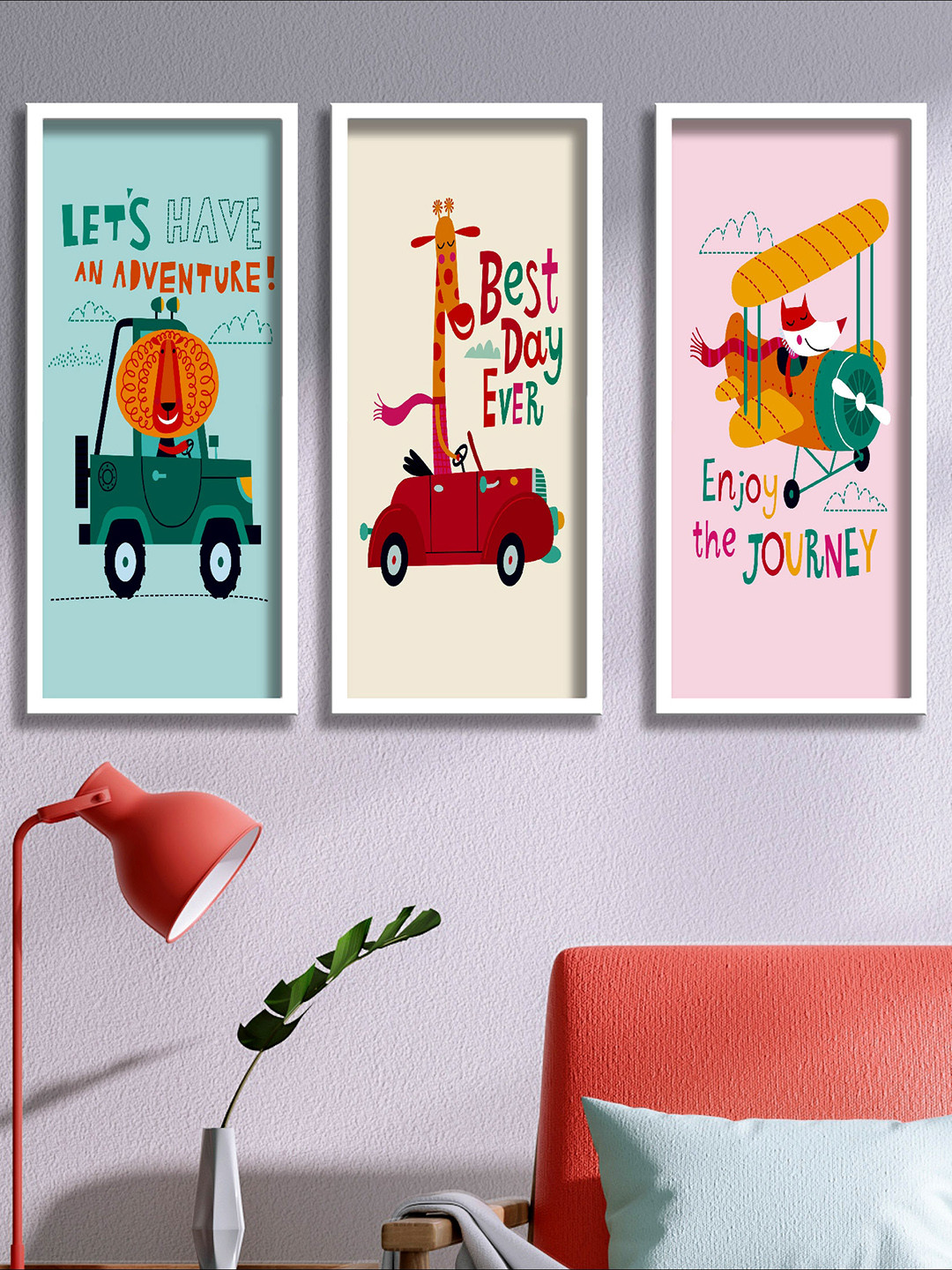 SAF Pack Of 3  UV textured Framed Wall Art