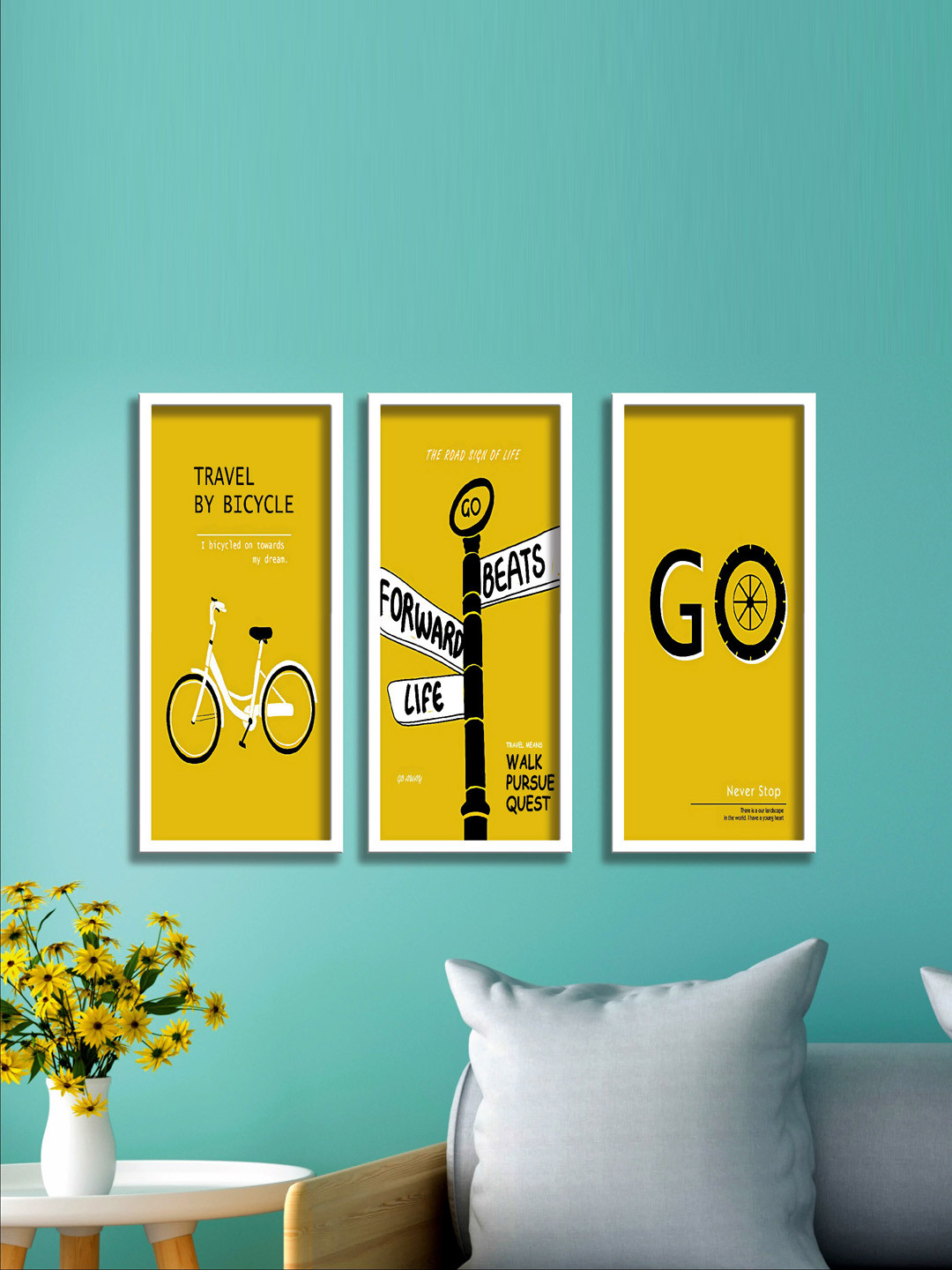 SAF Motivational Paper 3 Piece Wall Rectangle Paintings Wall Art -16.5 x 22.5In