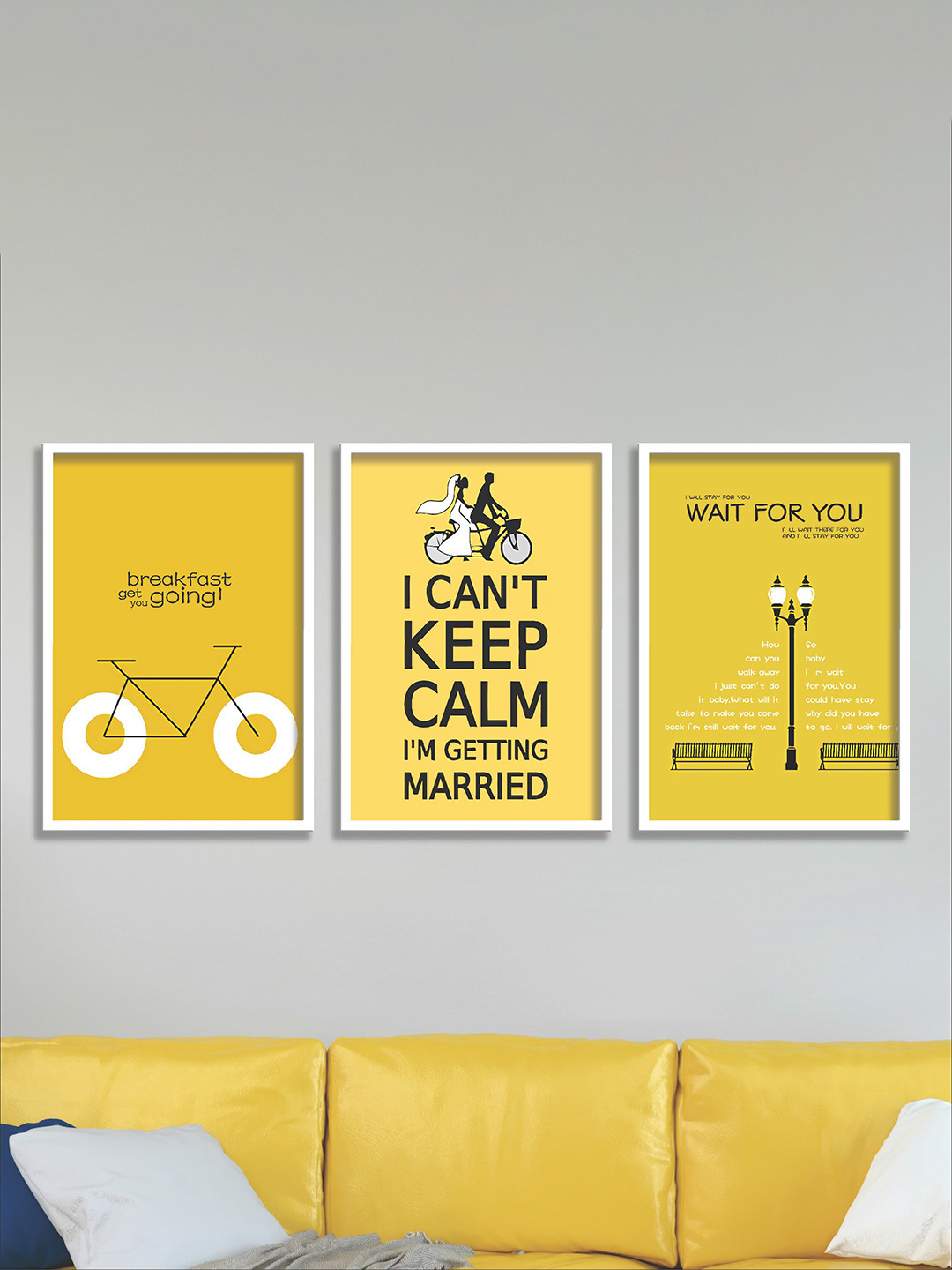 SAF Modern Canvas 3 Piece Wall Rectangle Paintings Wall Art - 31.5 x 13.5In