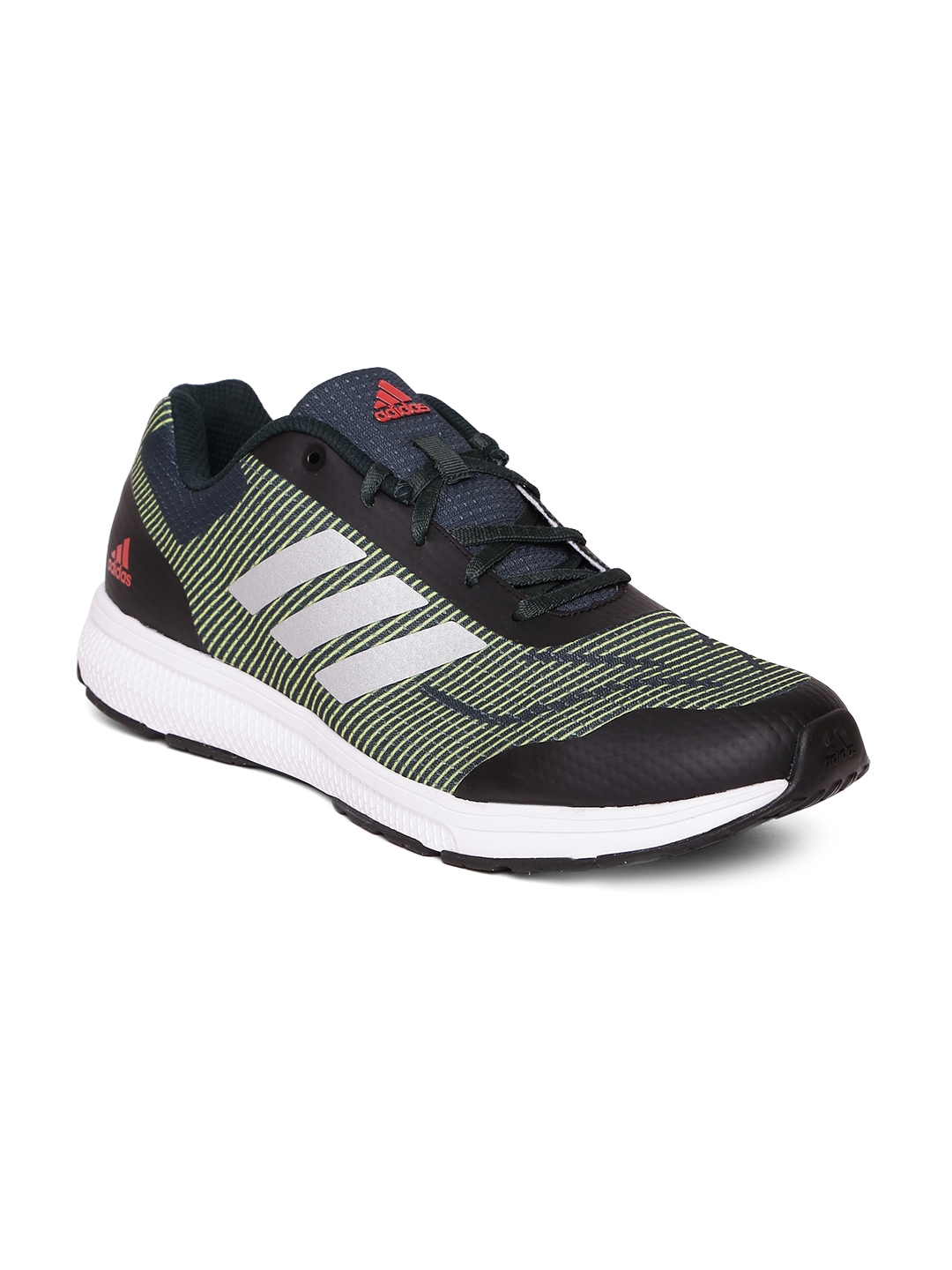 ADIDAS Men Fluorescent Green Black Raddis Striped Running Shoes