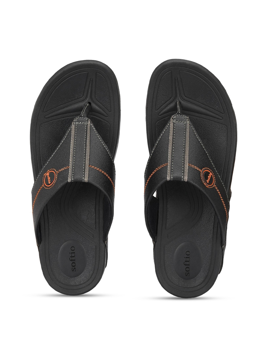 SOFTIO Men Black Thong Flip-Flops