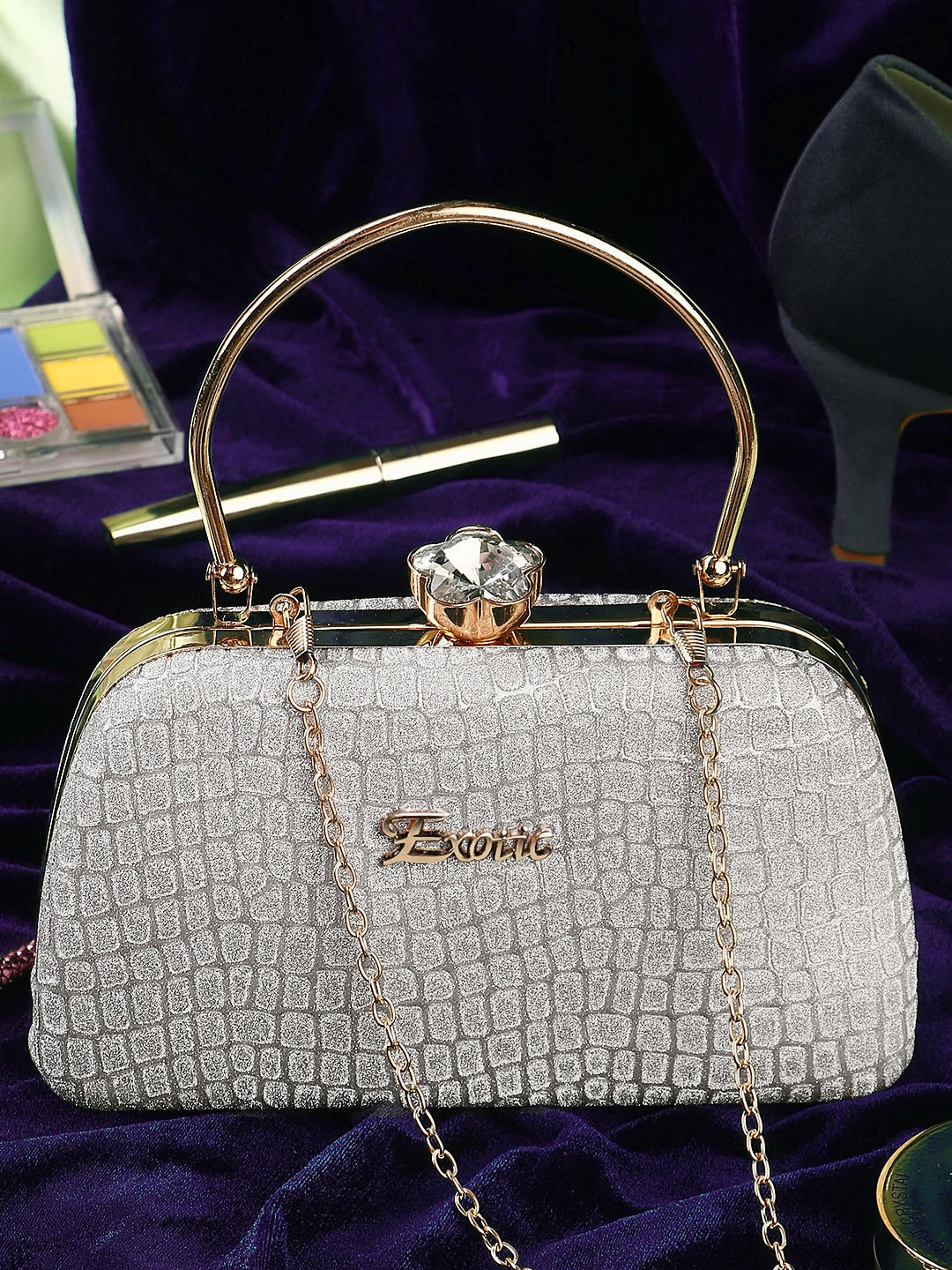 Exotic Embellished Box Clutch