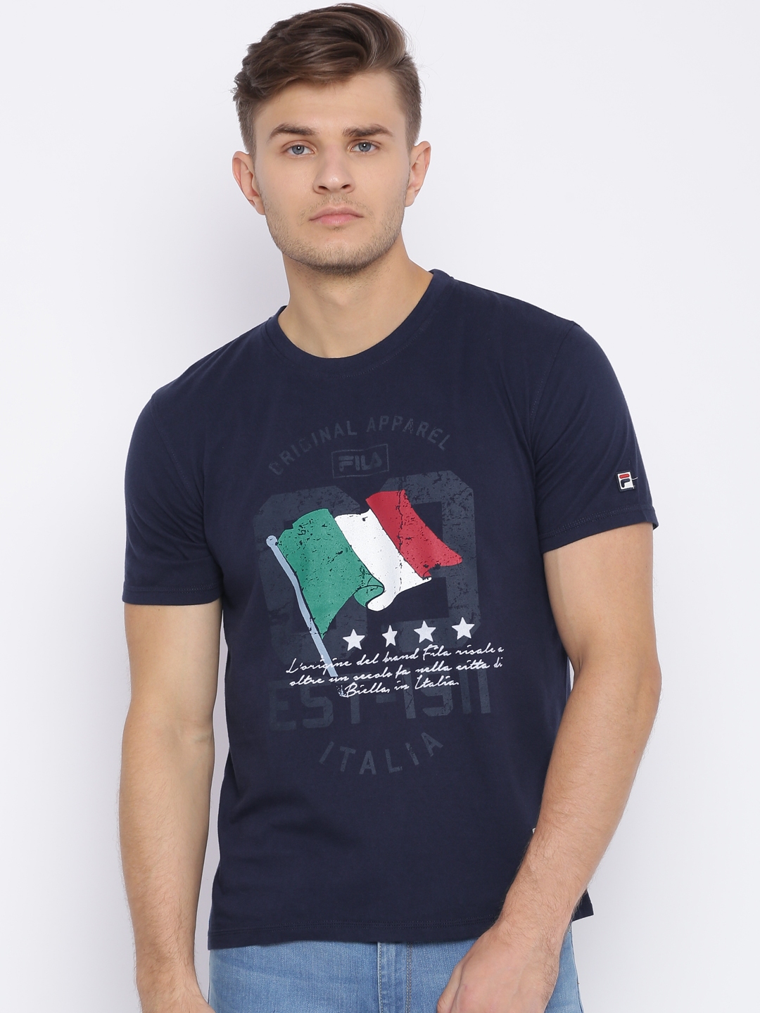 navy blue fila t shirt
