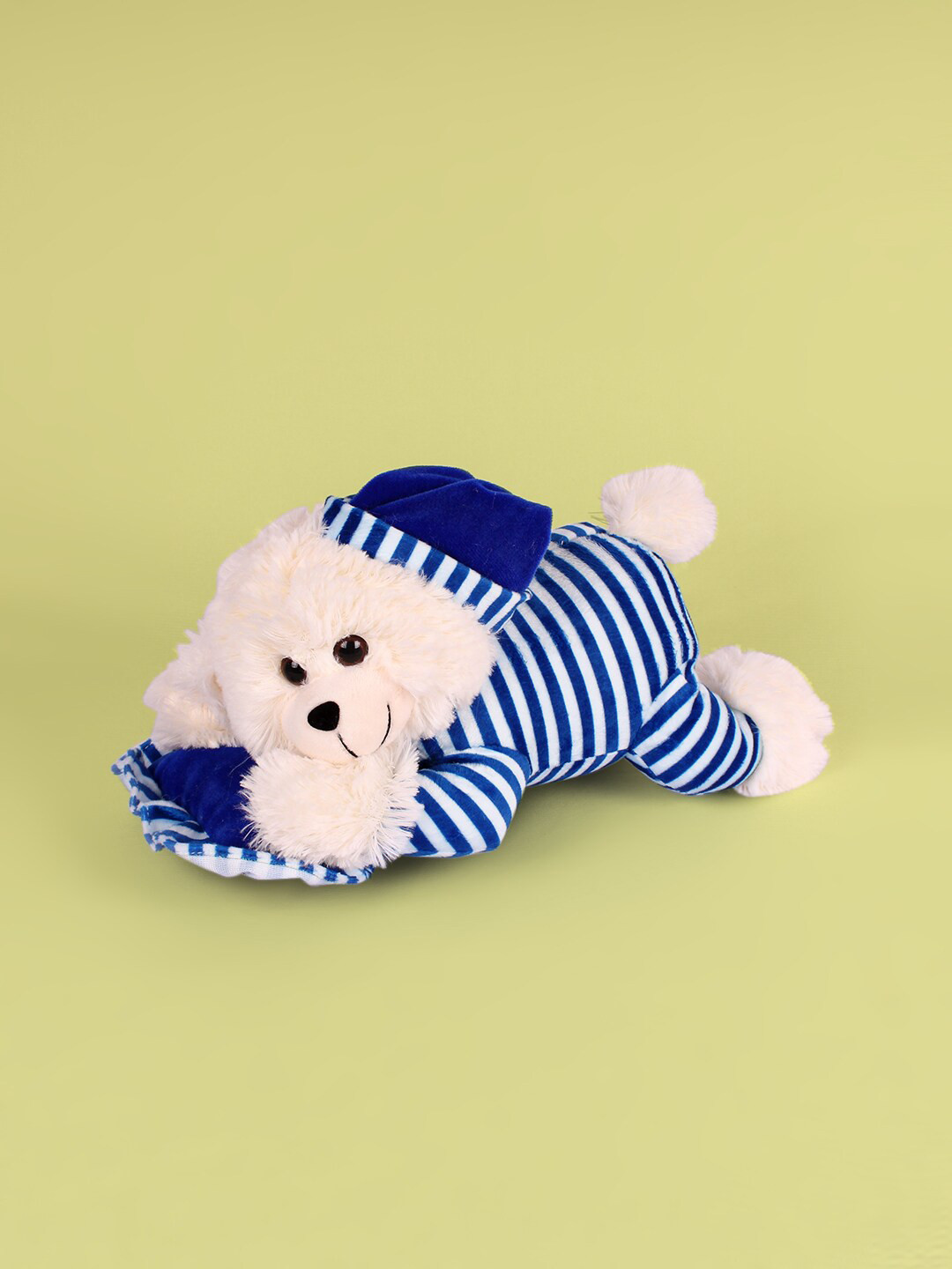 DukieKooky Kids Blue & White Sleeping Teddy Soft Toy