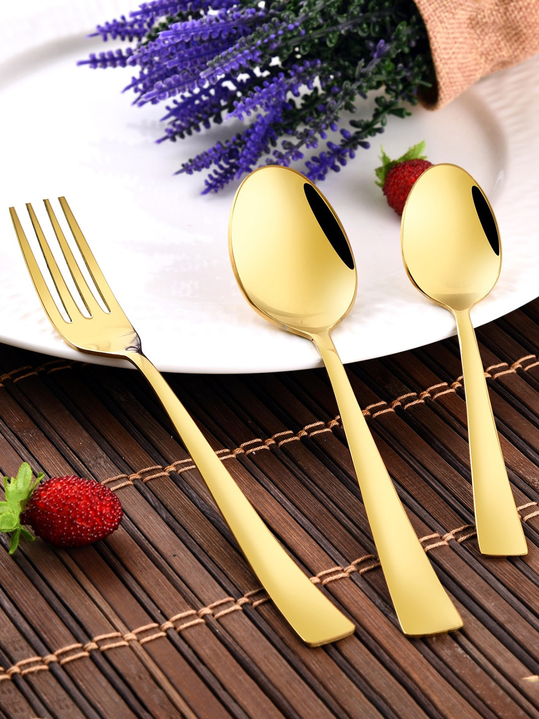 FNS Set Of 18 Gold-Toned Solid Cutlery
