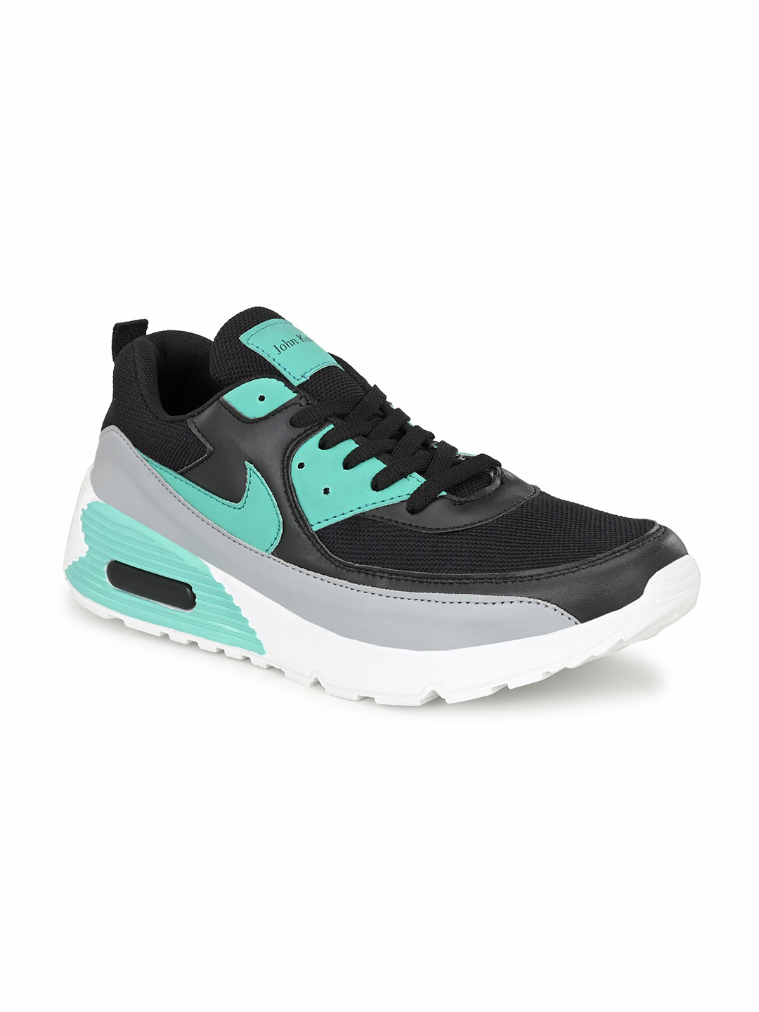 John Karsun Men Black Mesh Running Shoes