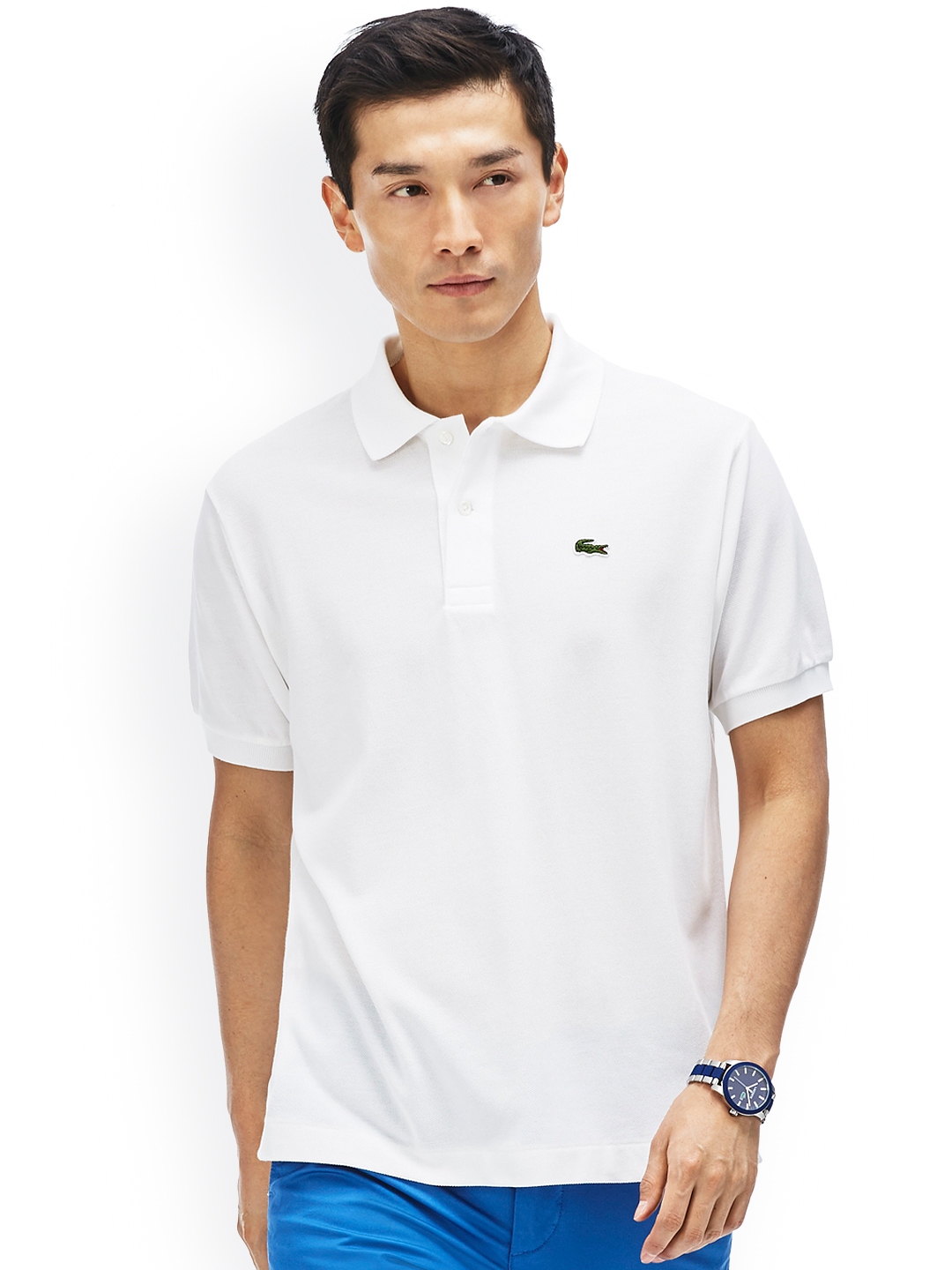 Buy Lacoste White Classic Fit L.12.12 - Tshirts for 1990139 | Myntra