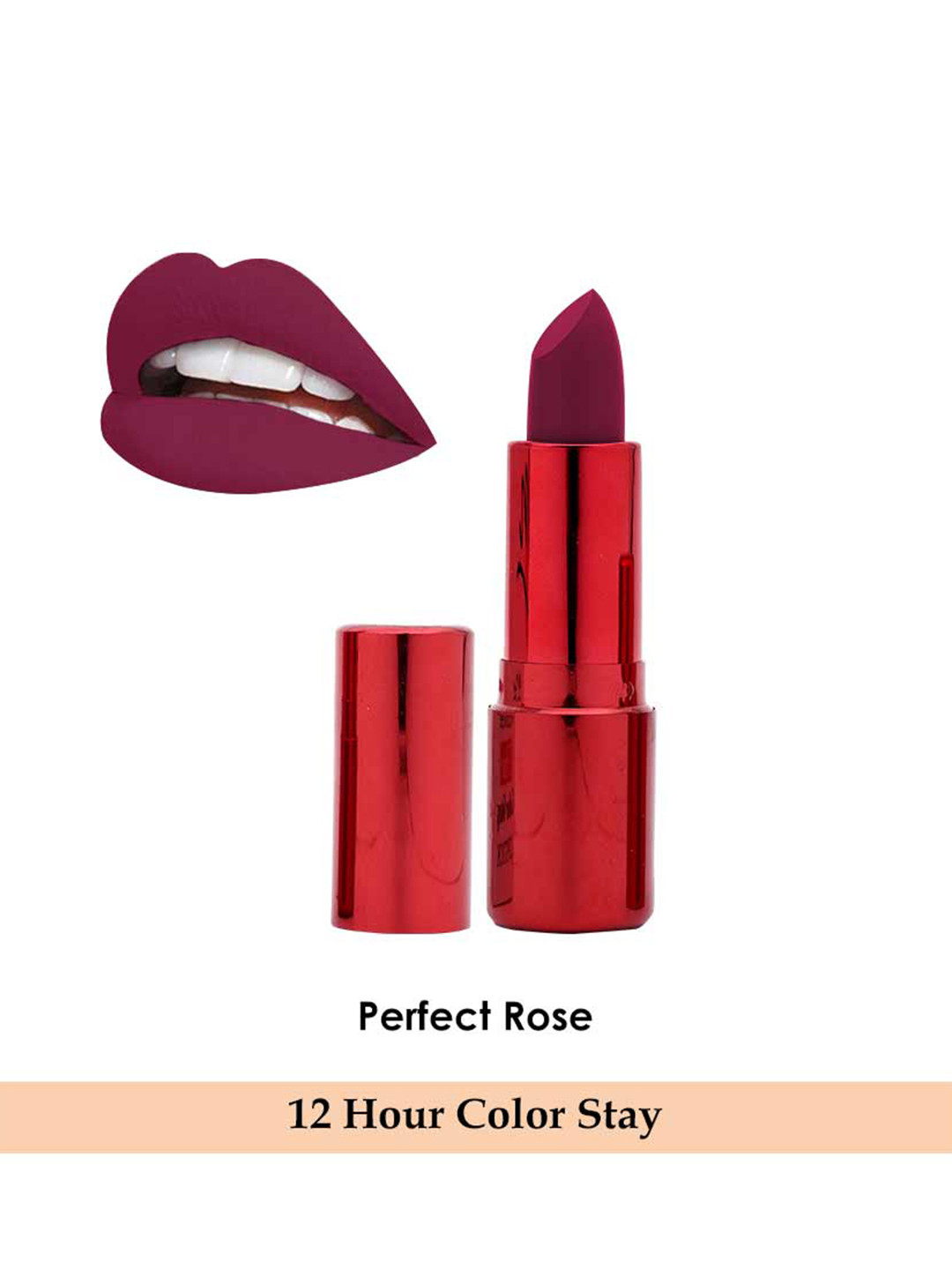 BeautyRelay London 12 Hour Color Stay Lipstick with Vitamin C 3.5g - Perfect Rose