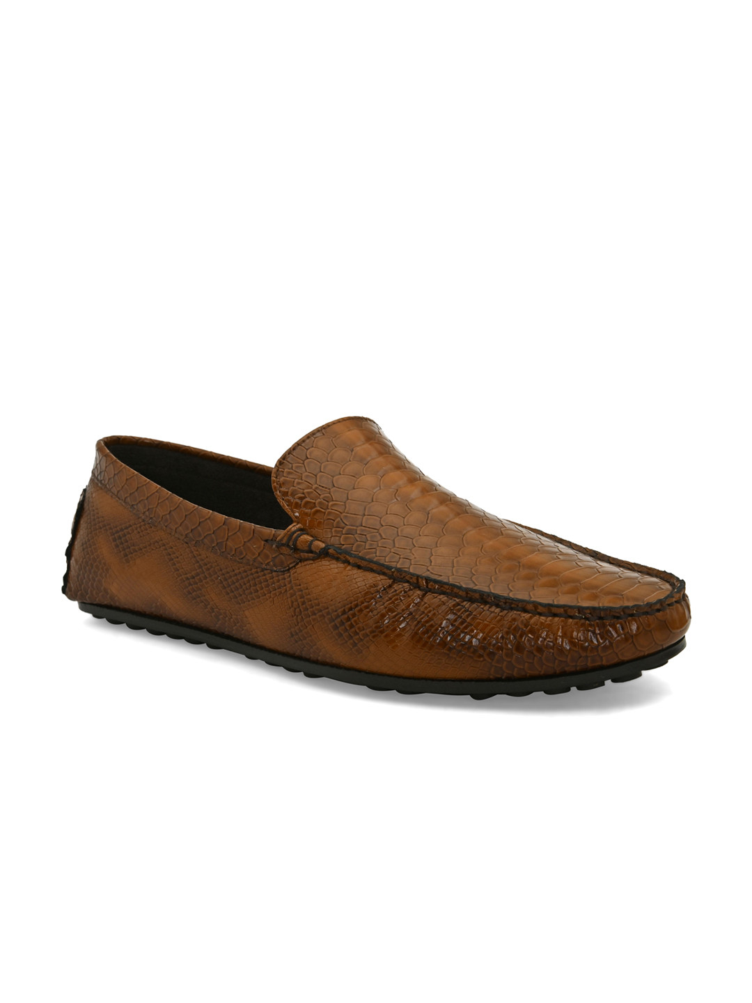 San Frissco Men Textured Light Weight Slip On Driving Shoes