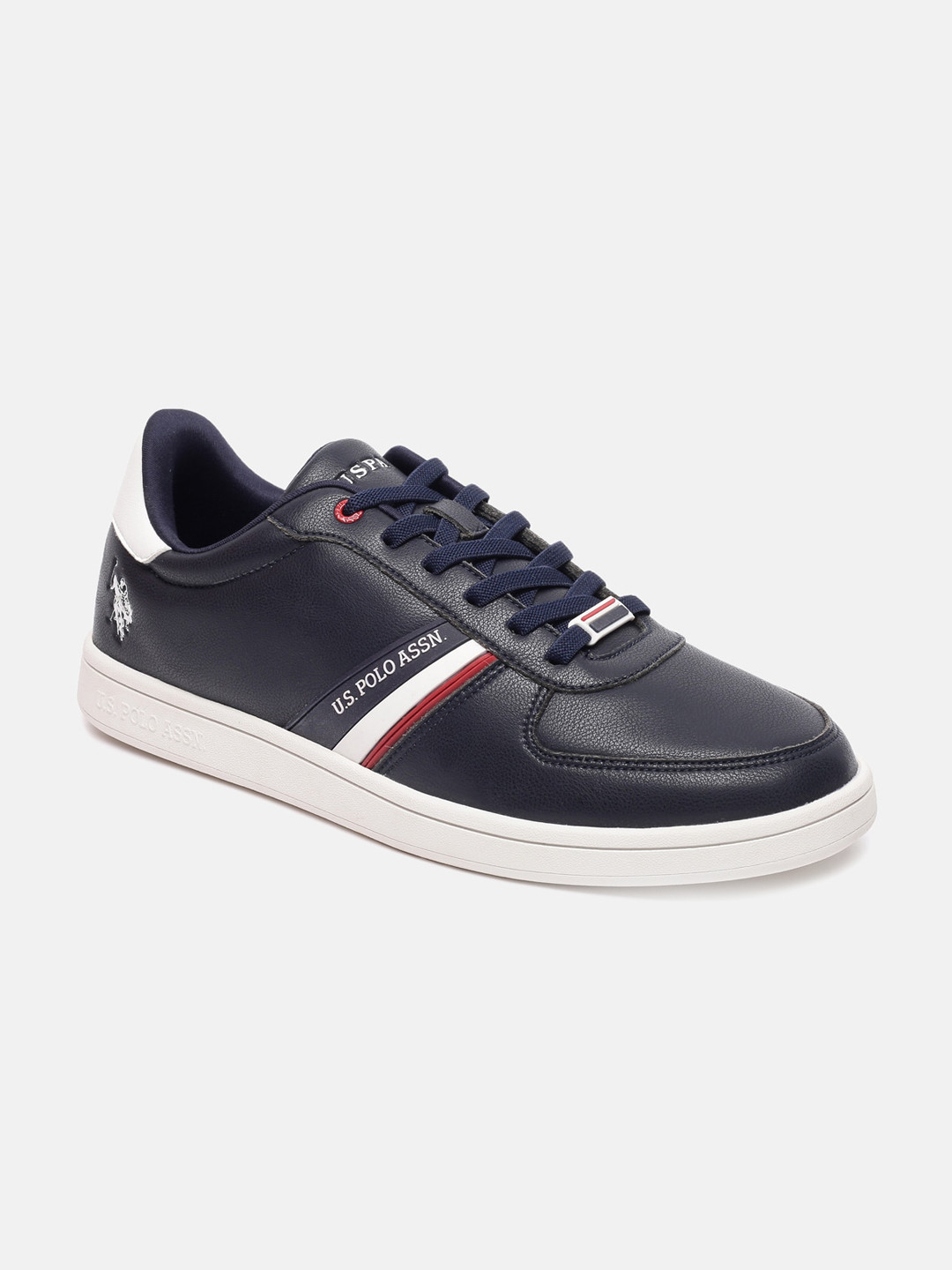 U S Polo Assn Men Navy Blue PU Sneakers