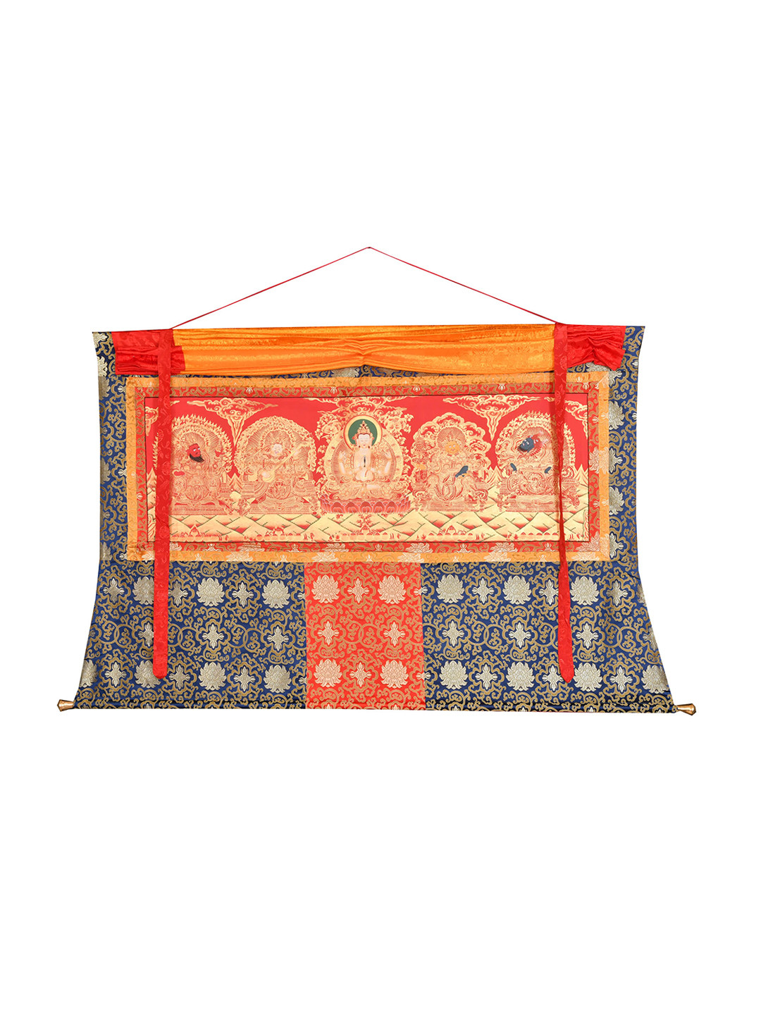 Exotic India Gold Canvas Wall Living Room Rectangle Paintings Wall Art -0.48 x 15.7In