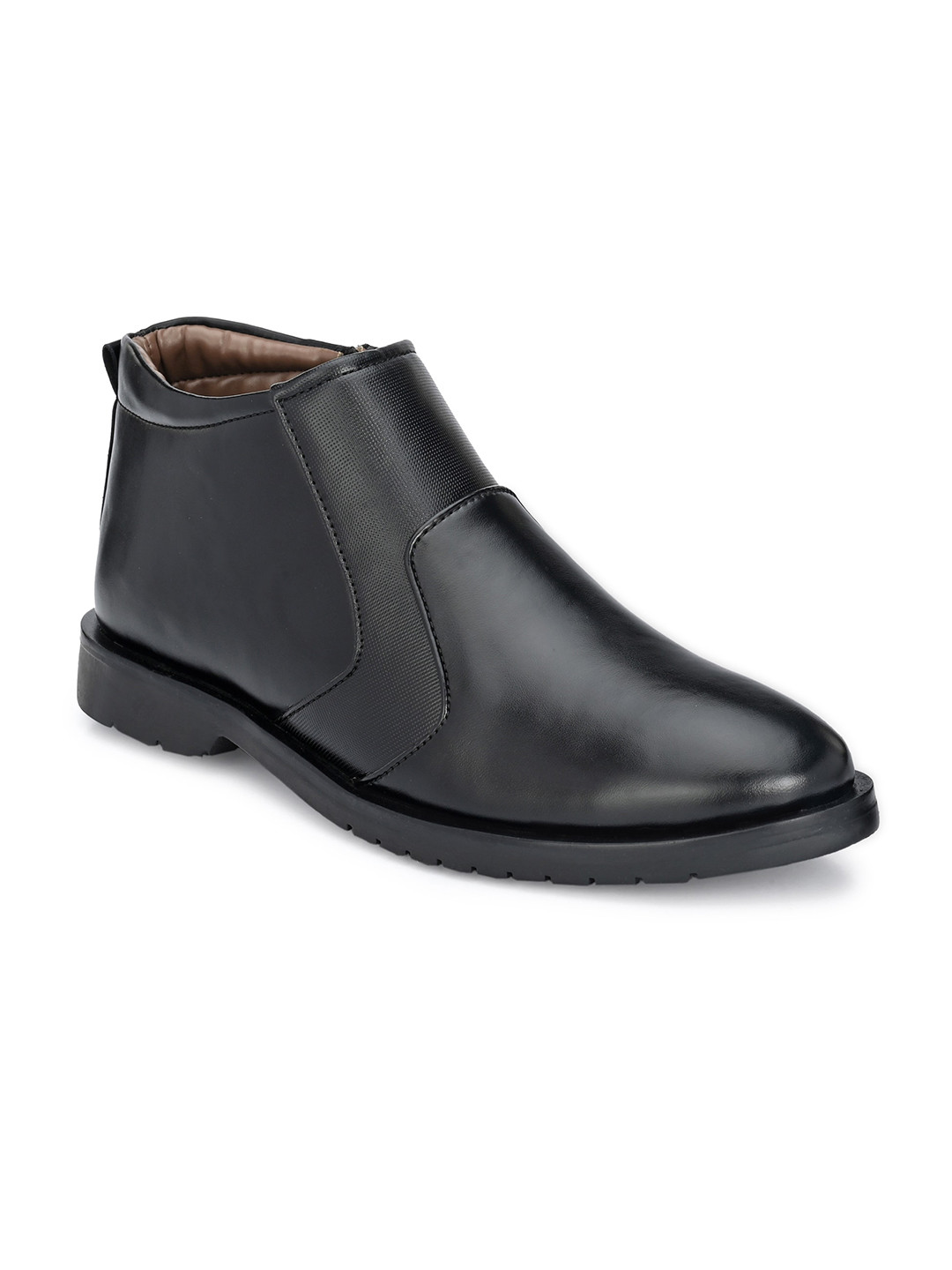 John Karsun Men Black Solid Biker Boots