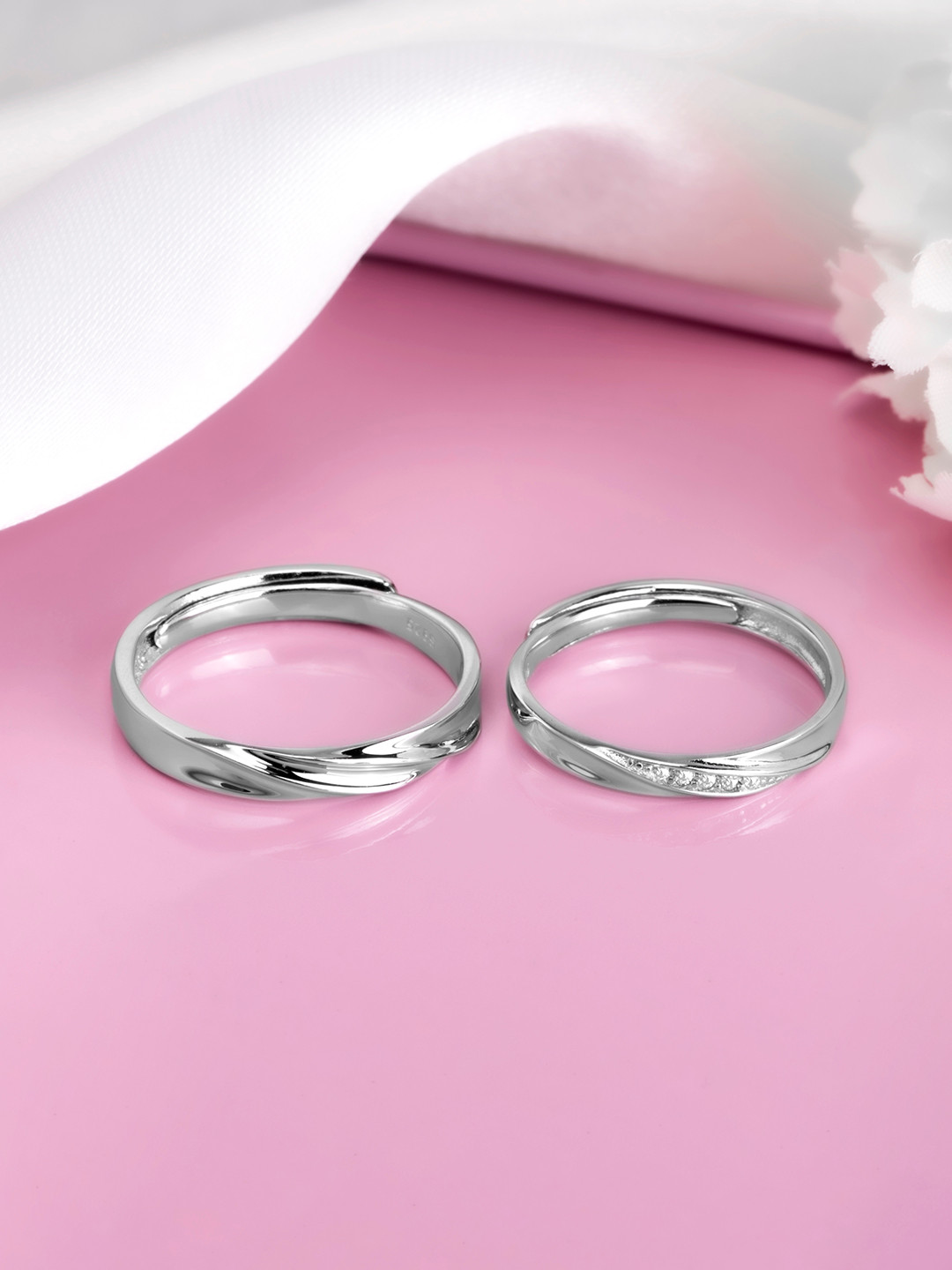 Zavya Unisex 925 Sterling Silver Couple Finger Ring