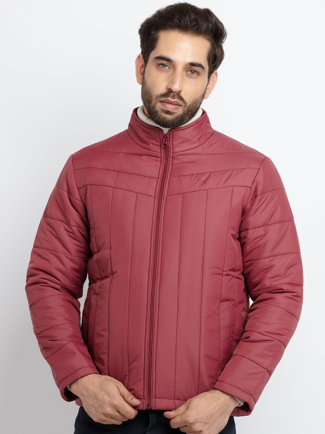 Status Quo Men Maroon Polyester Puffer Jacket