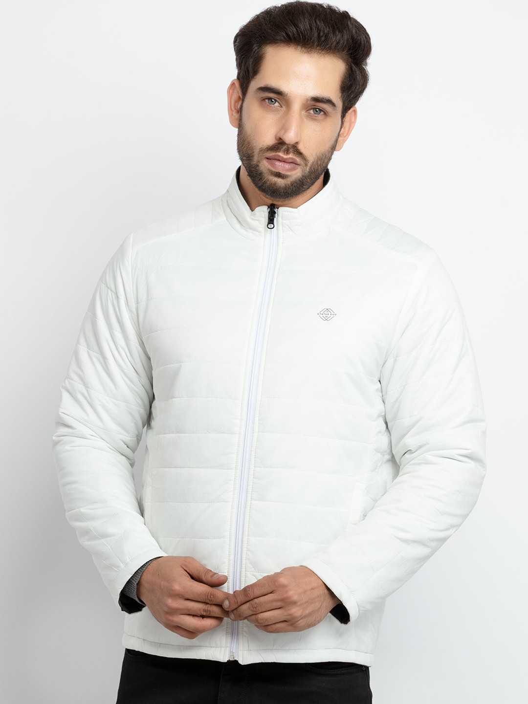 Status Quo Men White Reversible Puffer Jacket