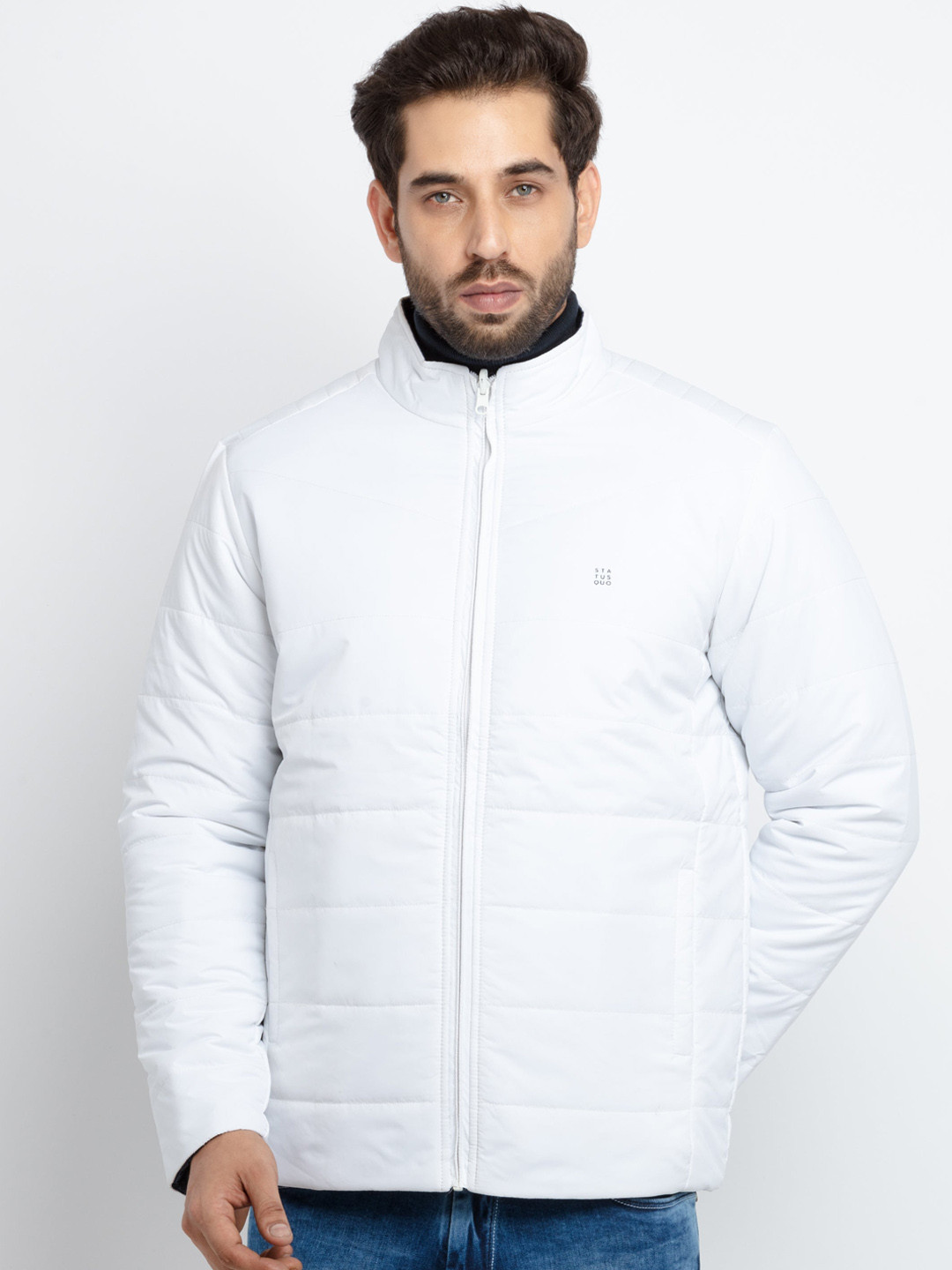 Status Quo Men White Padded Jacket