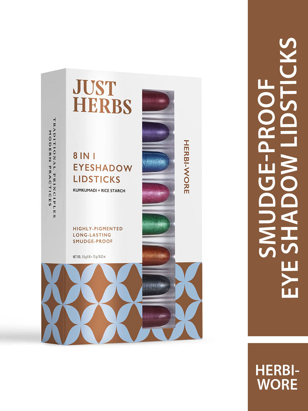 Just Herbs 8 in 1 Long Lasting Ultra Smooth Eyeshadow Lidsticks 12 g - Herbi Wore