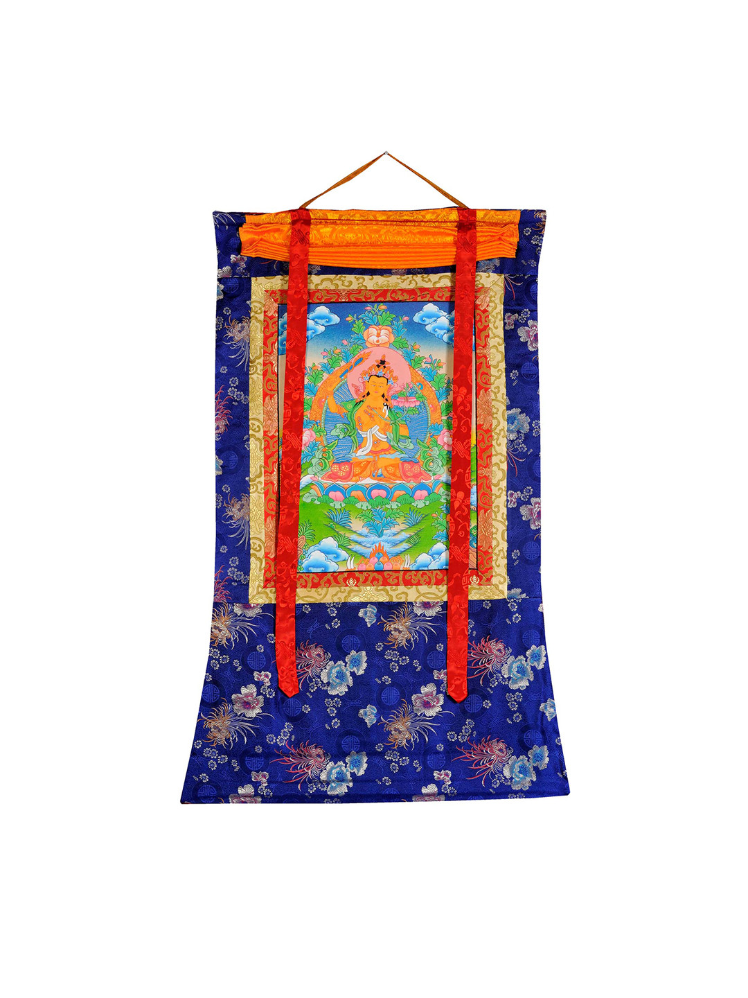 Exotic India Buddhist Deity Manjushri Tibetan Thangka Painting