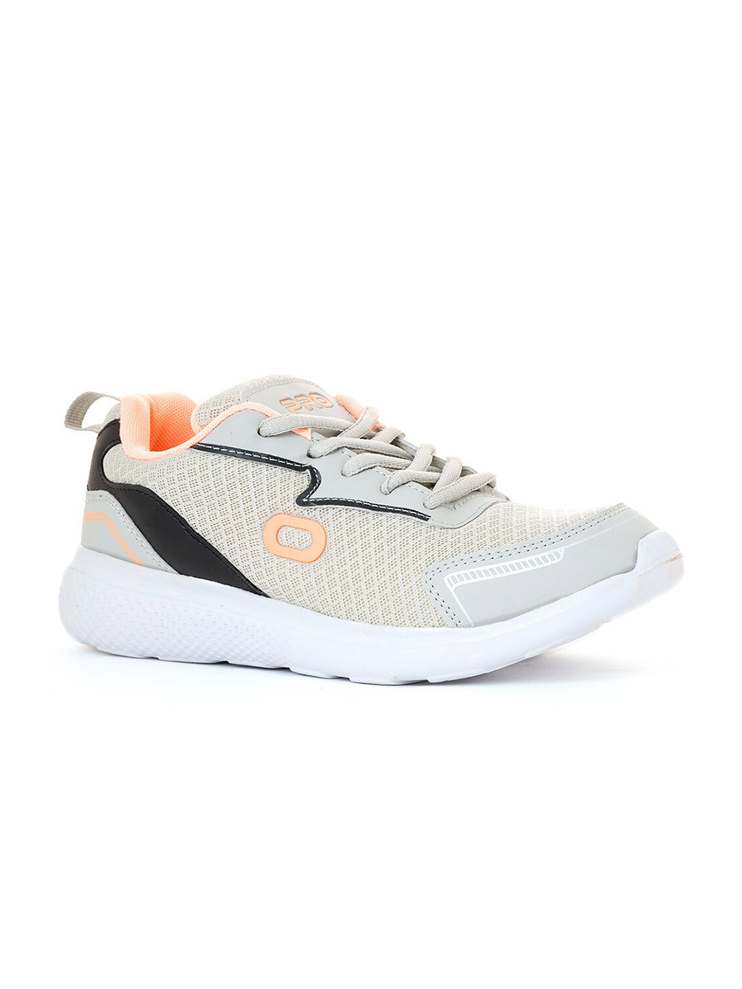 Khadims Women Grey Textile Lace-Up Running Non-Marking Sports Shoes