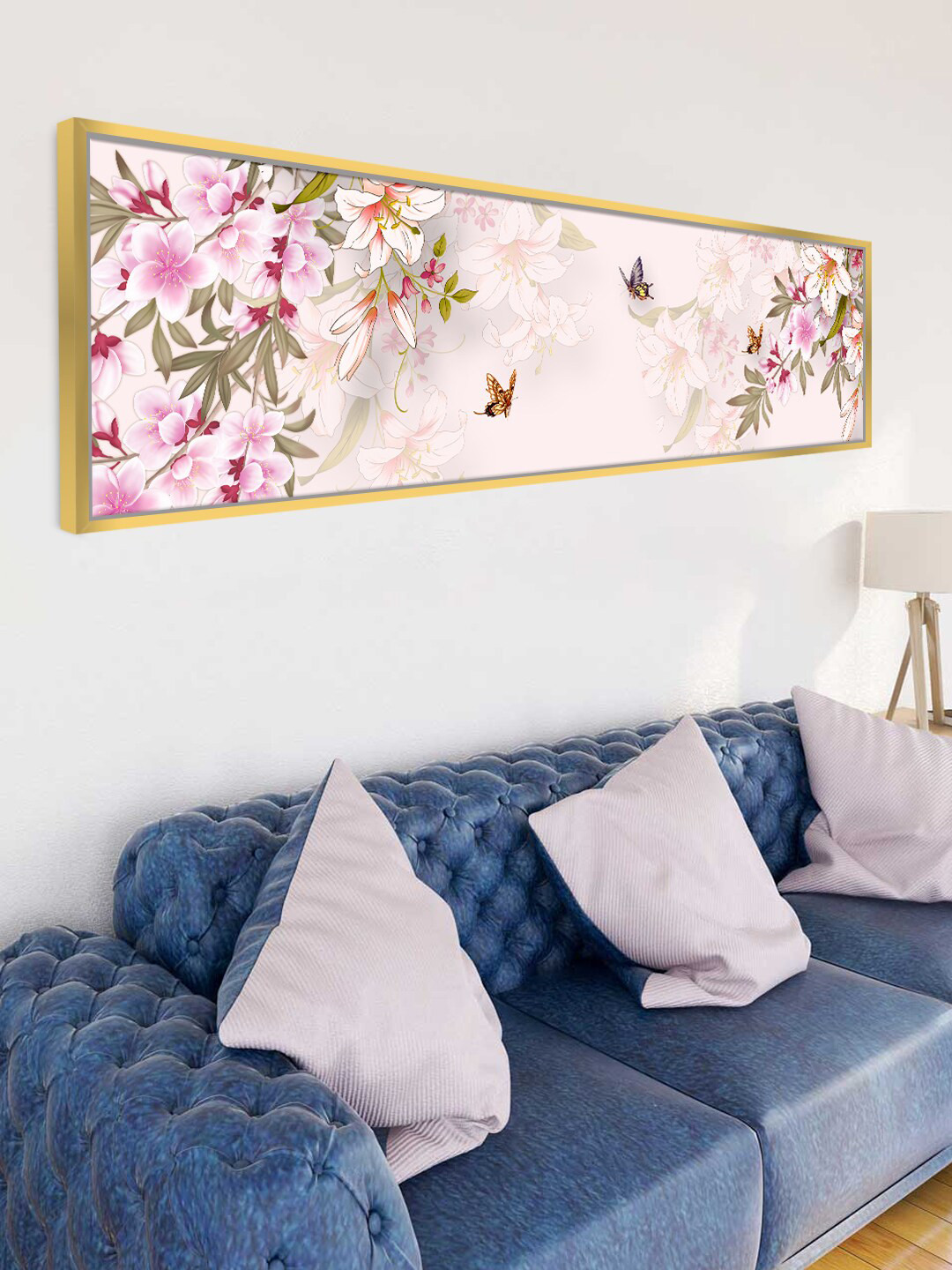 Art Street Pink Canvas Wall Living Room Rectangle Paintings Wall Art -12.99 x 7.09In