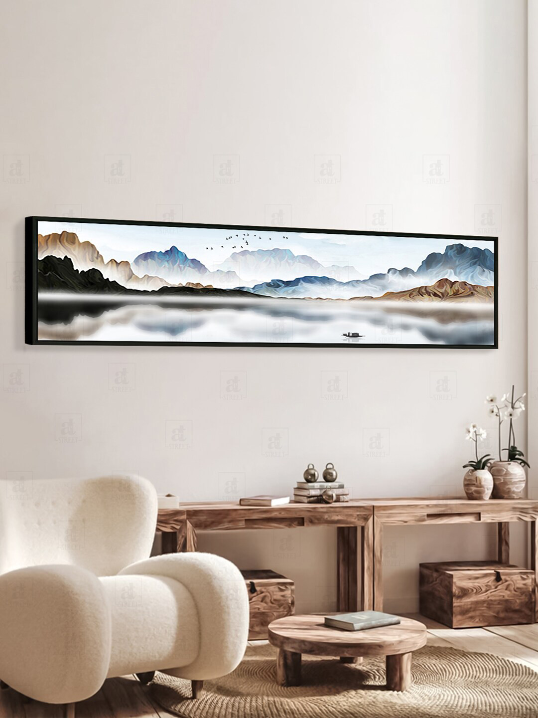 Art Street Blue Landscape Canvas Wall Art