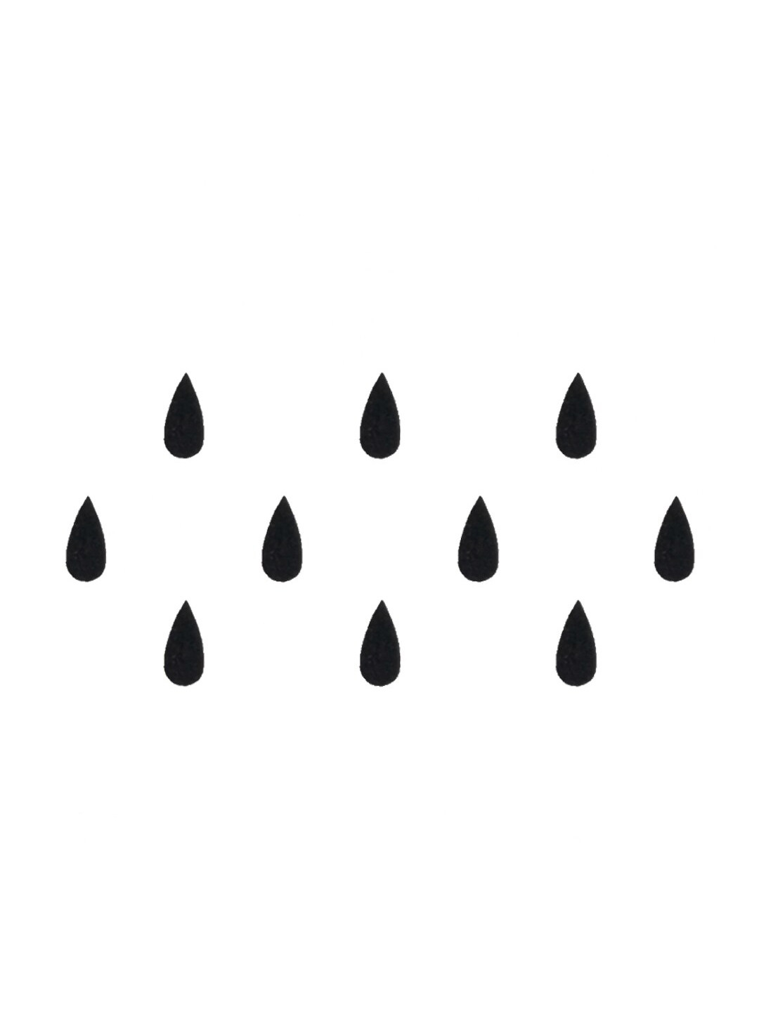 Comet Busters 10 Pcs Reusable Teardrop-Shaped Designer Bindis - Black