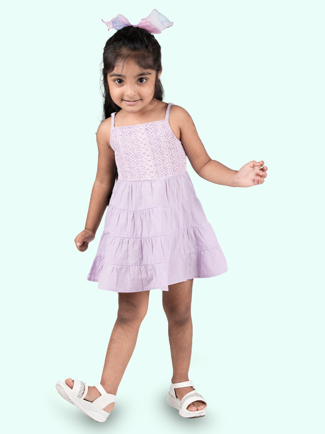 Zalio Kids Girls Lavender Cotton Dress