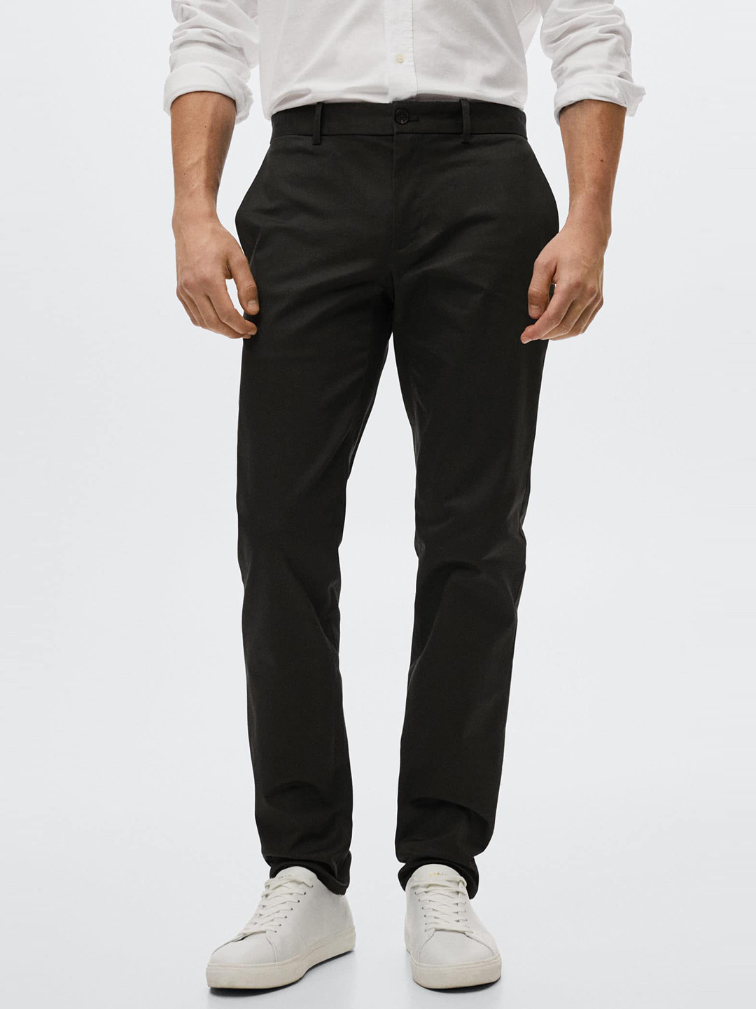 MANGO MAN Olive Green RegularSlim Fit Chinos