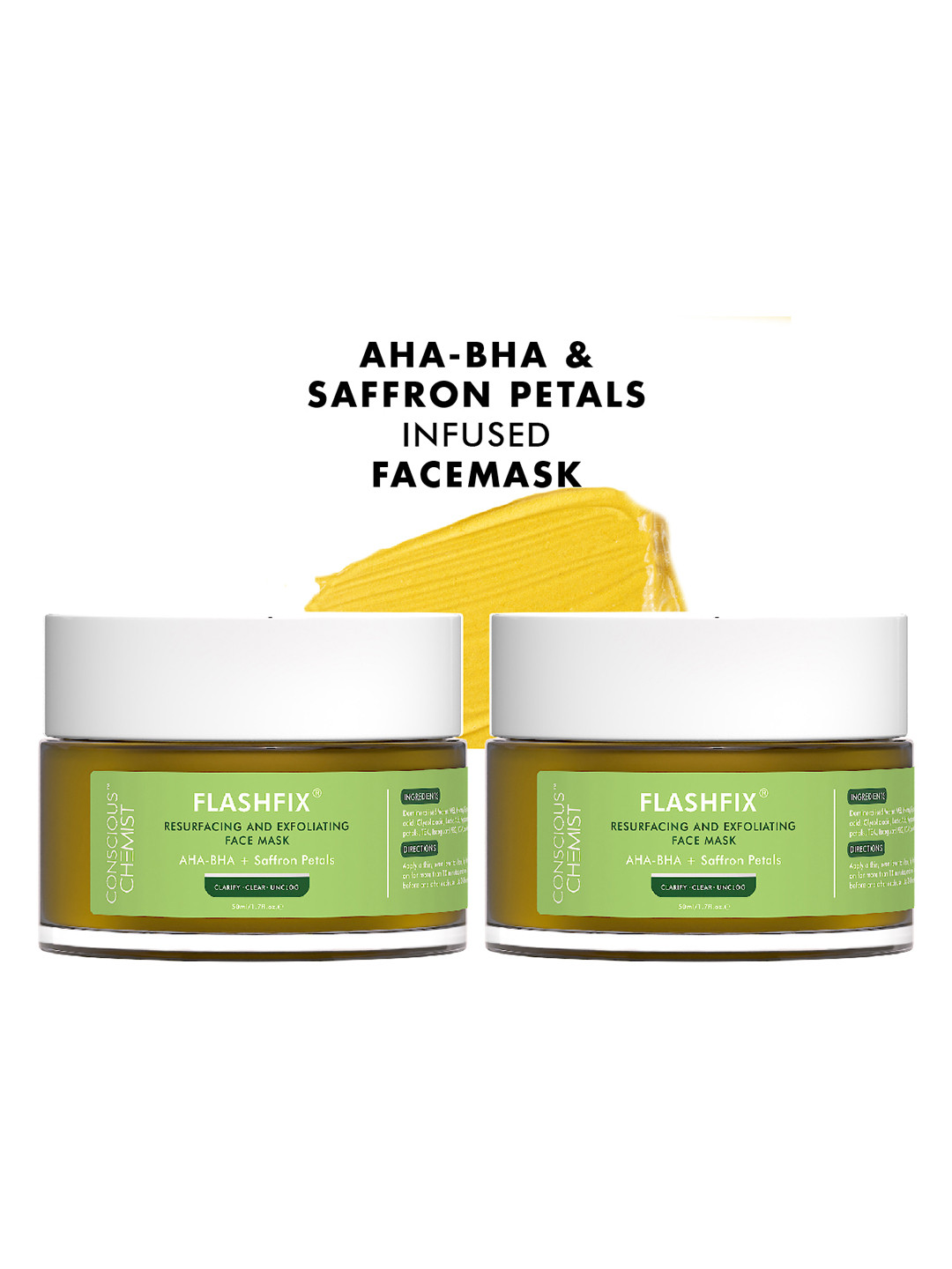 Conscious Chemist Set of 2 Exfoliating Face Mask with Salicylic Acid for Acne Prone Skin