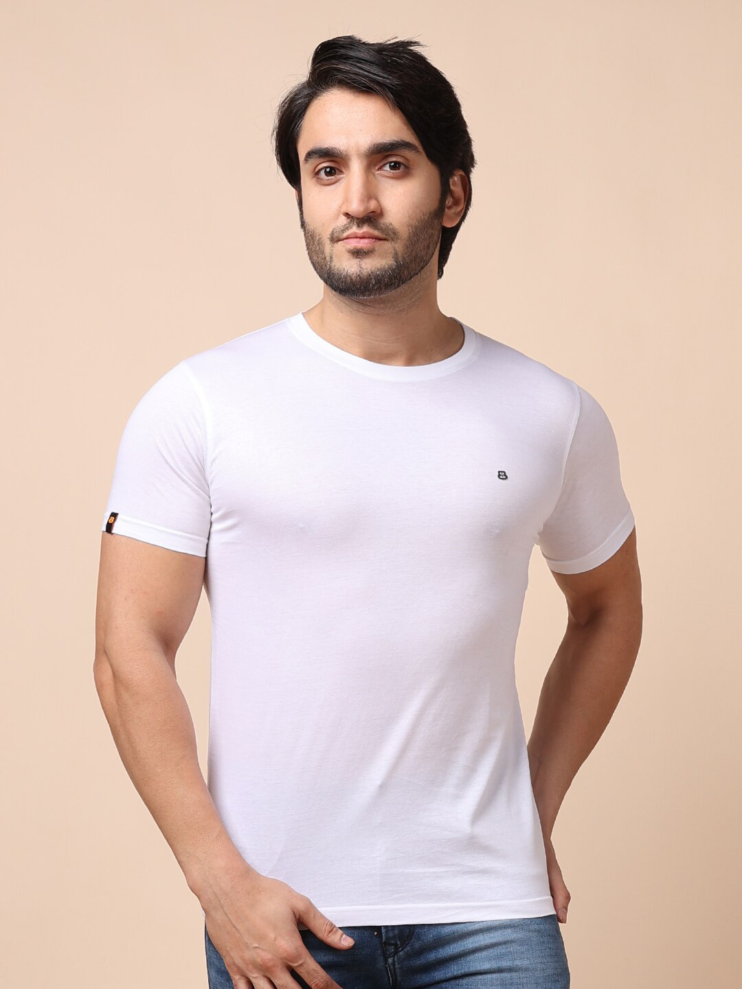 berry blues Men White Cotton T-shirt