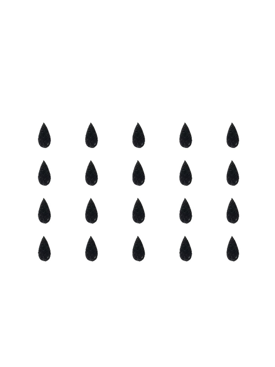 Comet Busters 20 Pcs Reusable Teardrop-Shaped Designer Bindis - Black