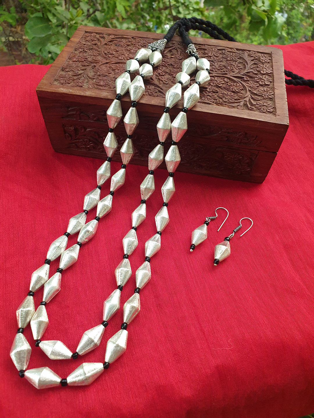 FIROZA Silver-Toned Dual-Stranded Matinee Necklace