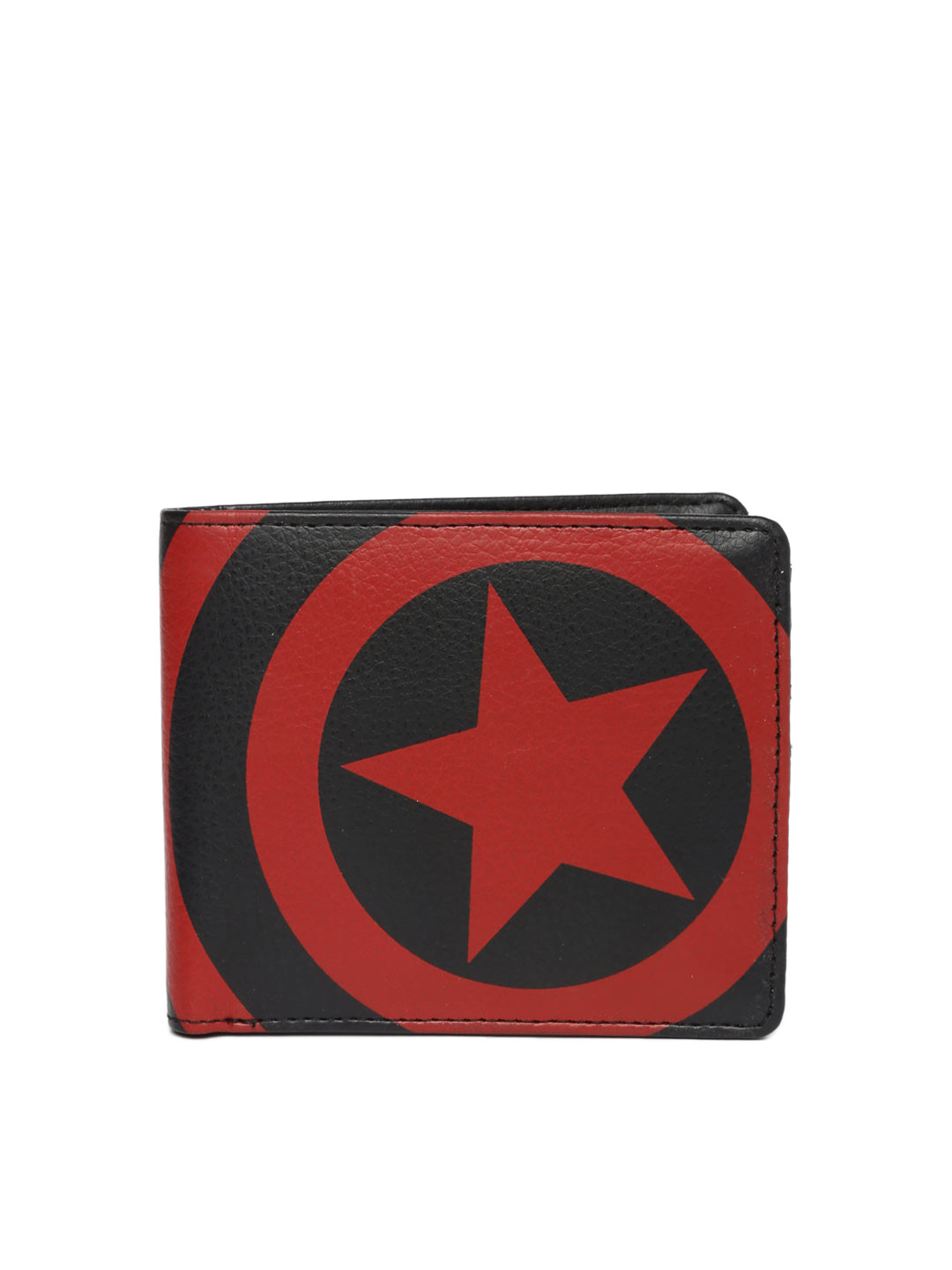 Kook N Keech Marvel Men Black & Red Printed Two Fold Wallet