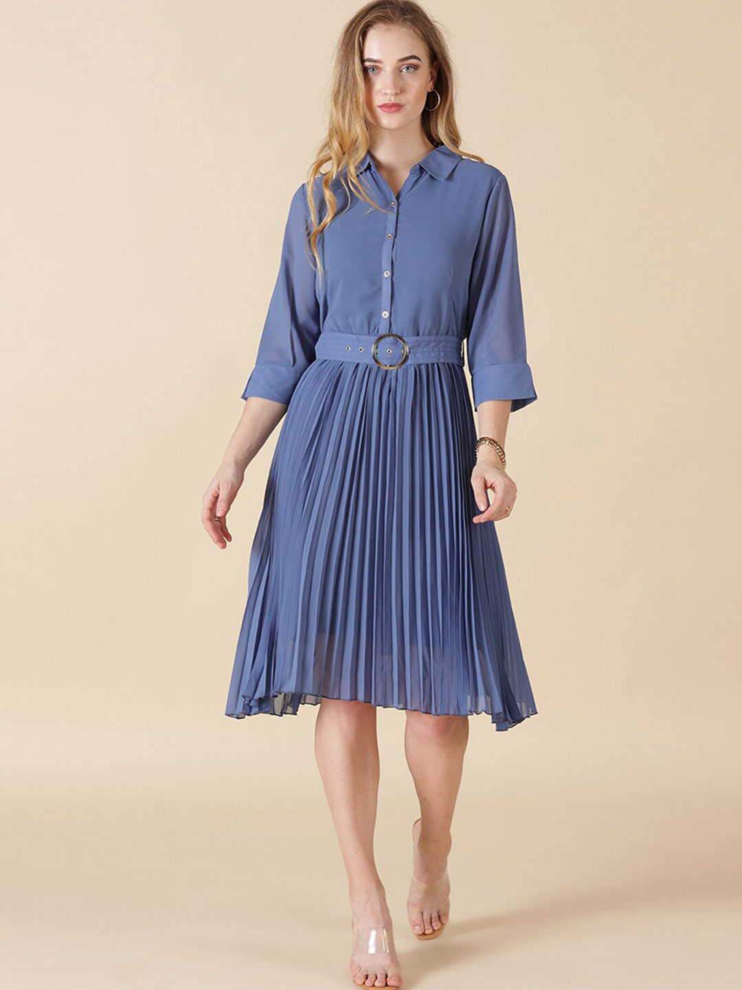 Gipsy Blue Georgette Shirt Dress