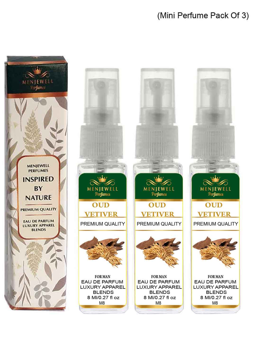 Menjewell Men Set Of 3 Oud Vetiver Eau De Parfum