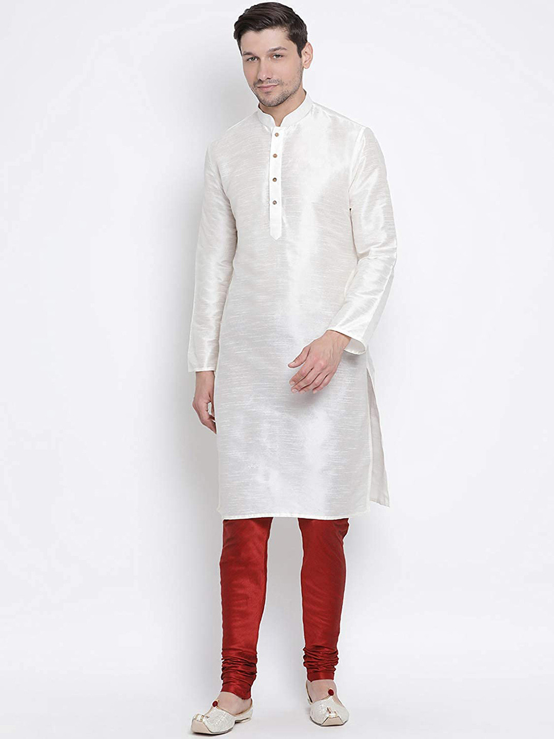 ROYAL KURTA Men Dupion Silk Kurta with Churidar