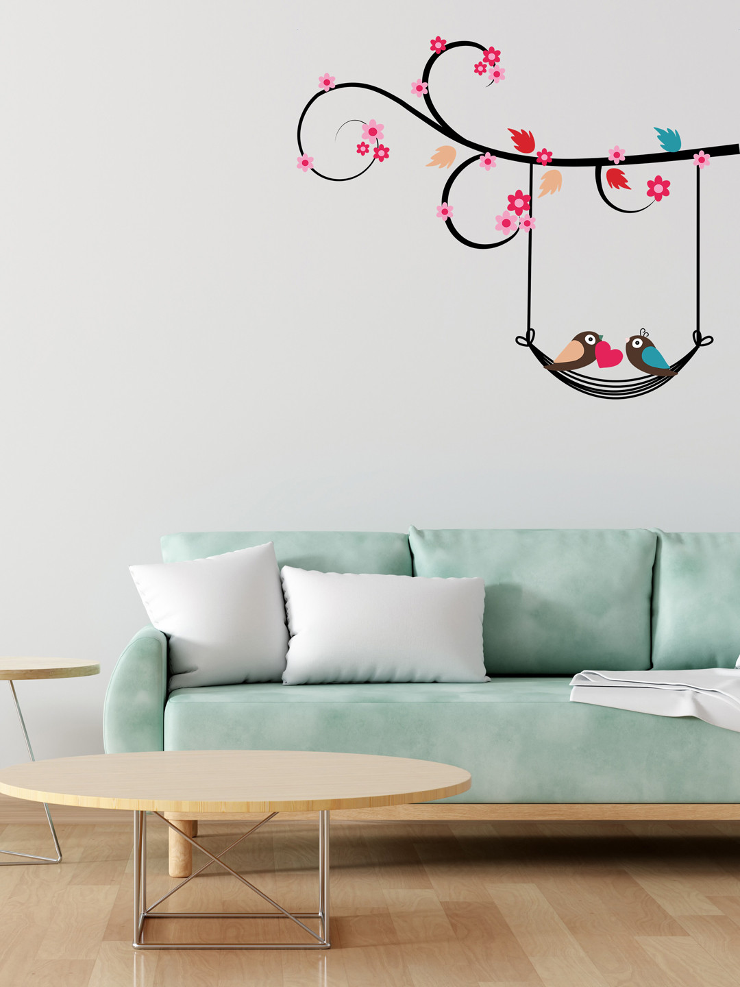 RANGOLI Kids Black & Pink Bird Affair Wall Sticker