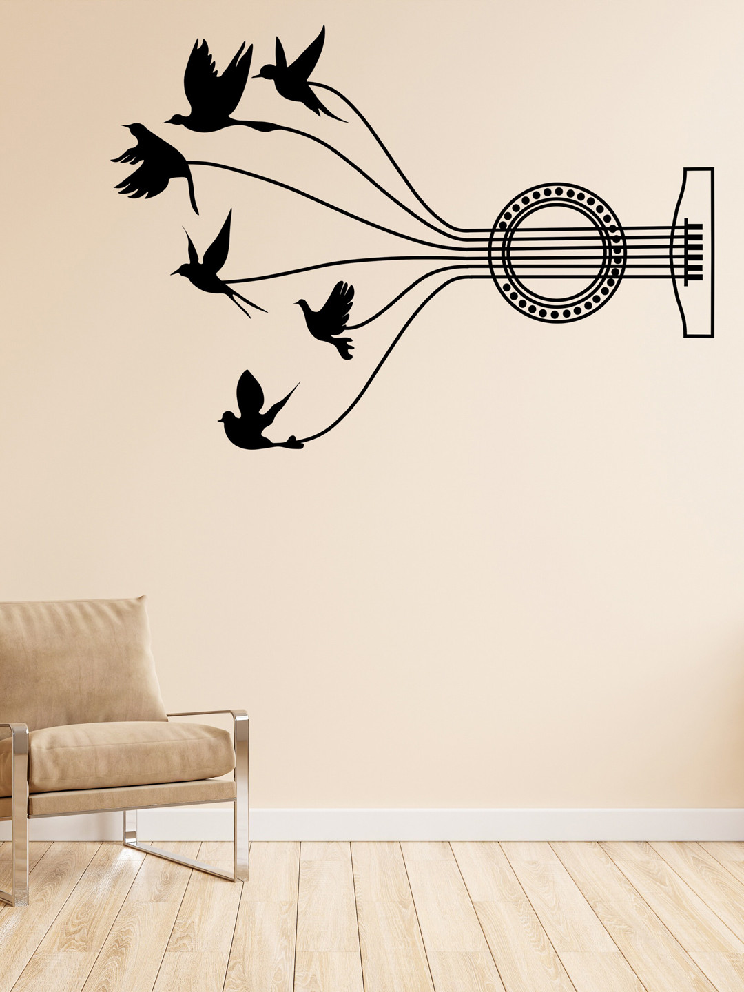 RANGOLI Black Music Flys Wall Decals & Stickers