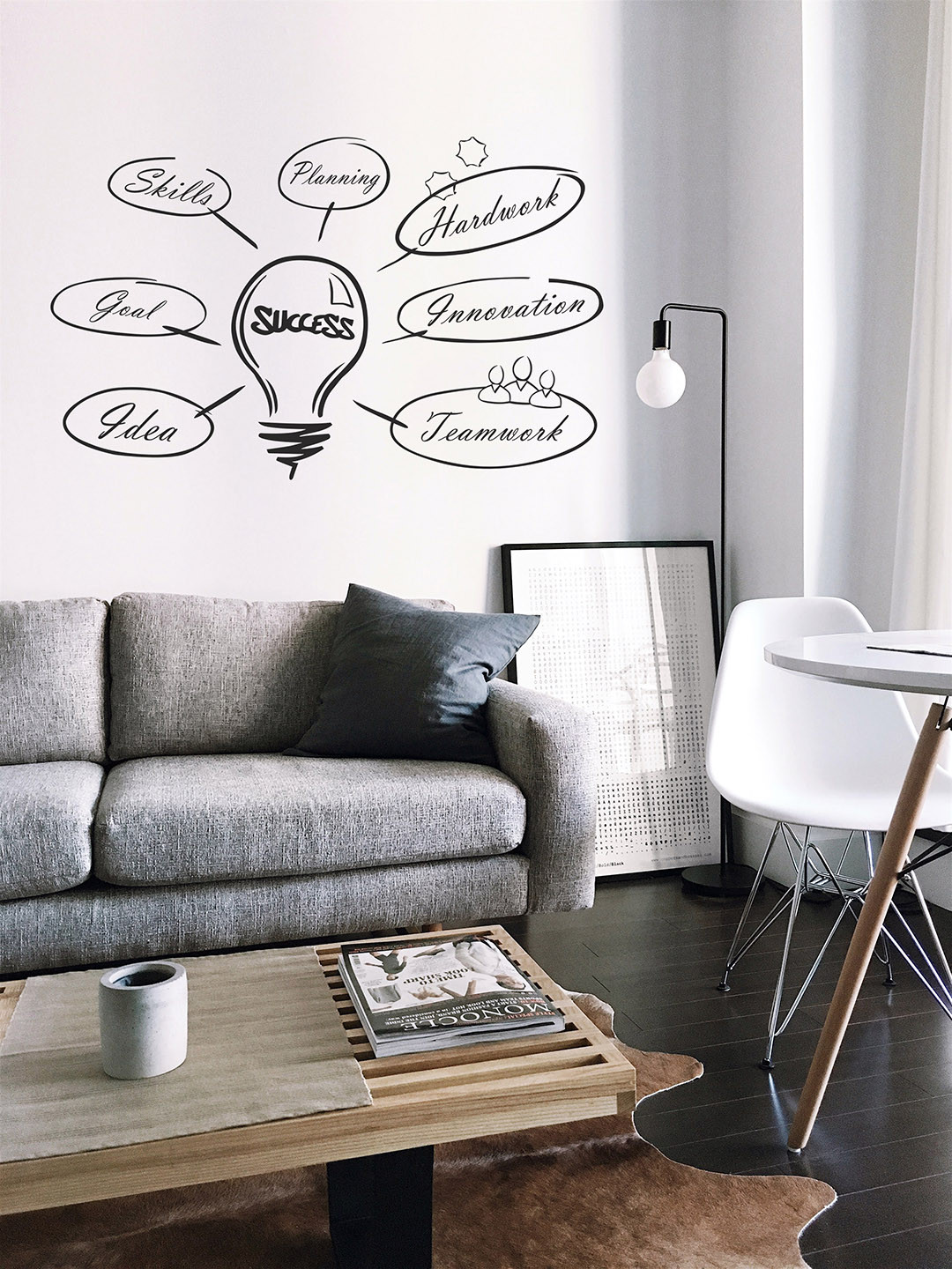 RANGOLI Black Success Bulb Wall Sticker