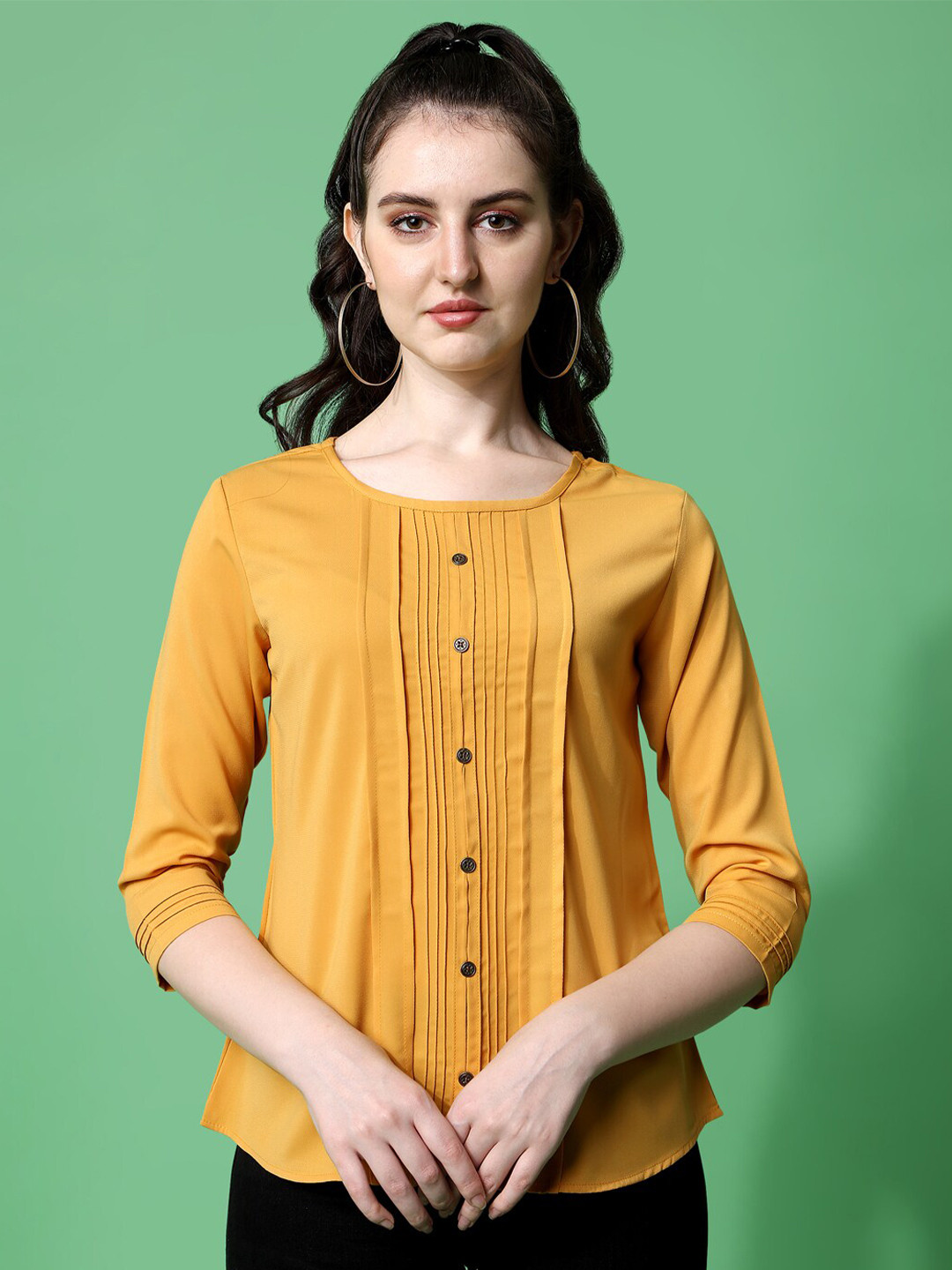 Prettify Yellow Solid Regular Top