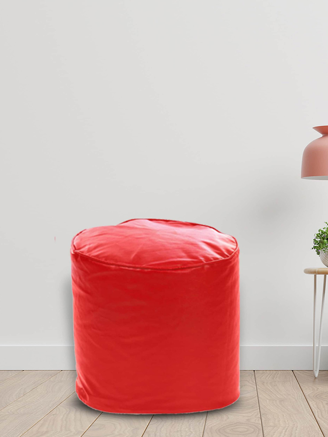 SHIRA 24 Red Solid Round  Bean Bag Cover