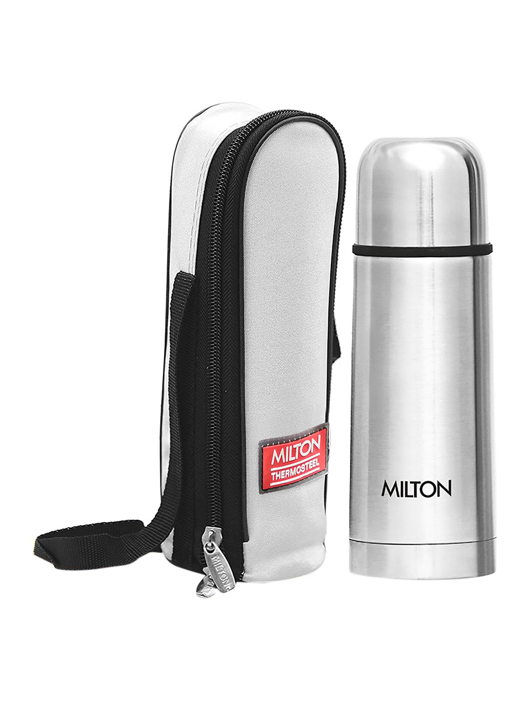 Milton Plain Lid 350 Silver Stainless Steel Double Wall Vacuum Flask - 350ml