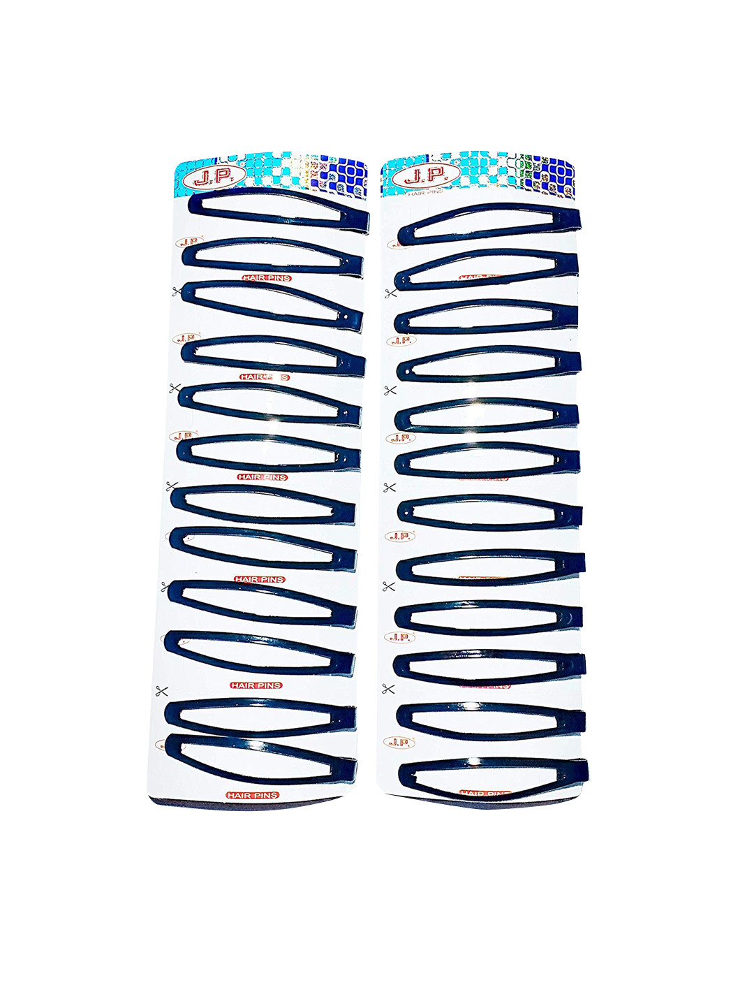 CHRONEX Pack of 24 Black Wave Shape Metal Tic Tac Hair Clips