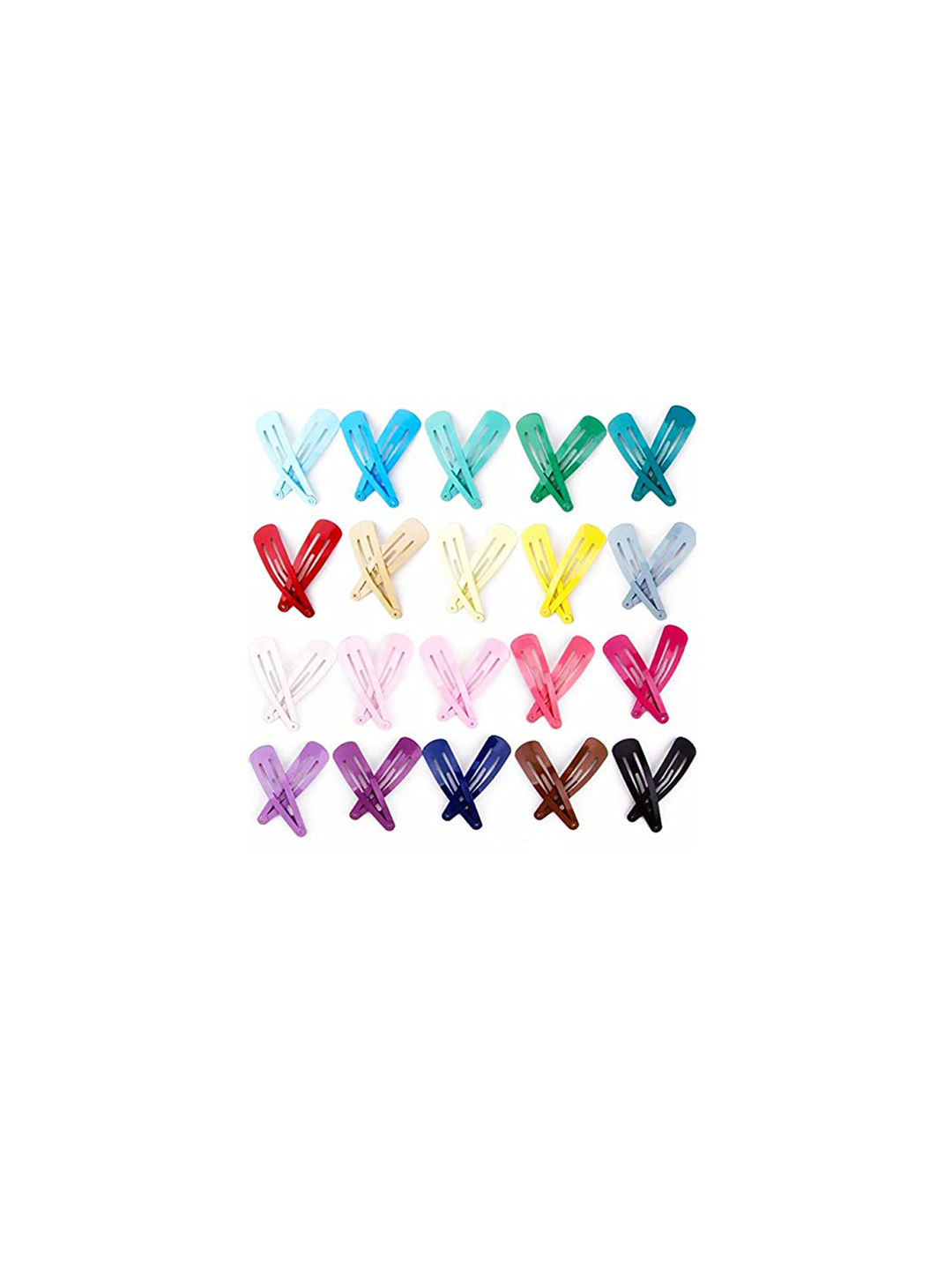 CHRONEX Set Of 24 Solid Fashion Tic Tac Hair Clips