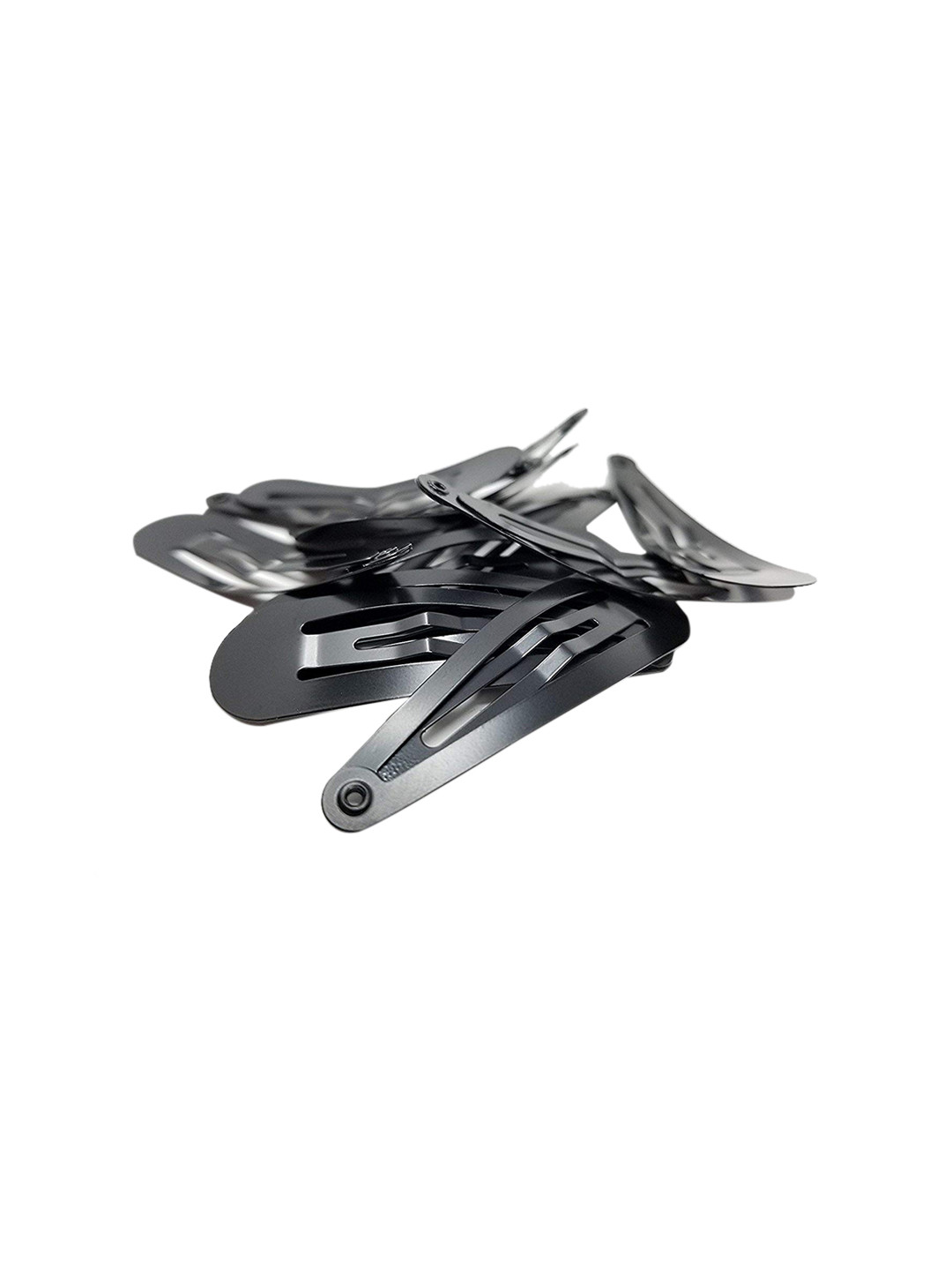 CHRONEX Set Of 6 Black Solid Metal Tic Tac Hair Clips