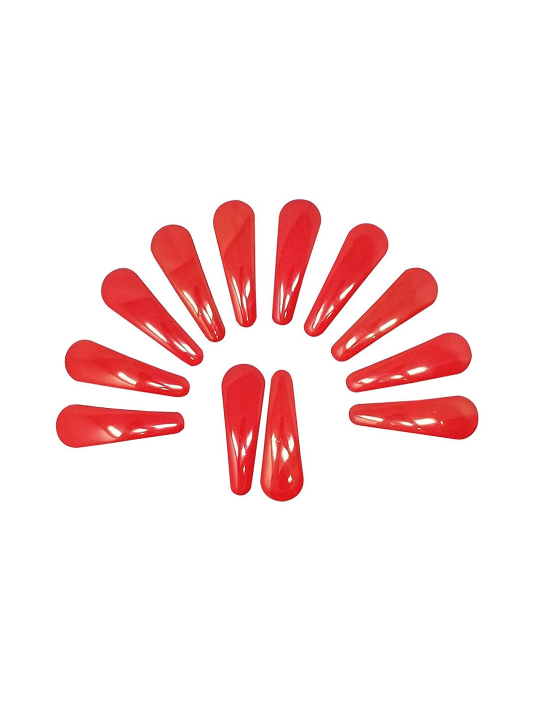 CHRONEX Pack of 6 Pairs Solid Red Color Tic Tac Hair Clips