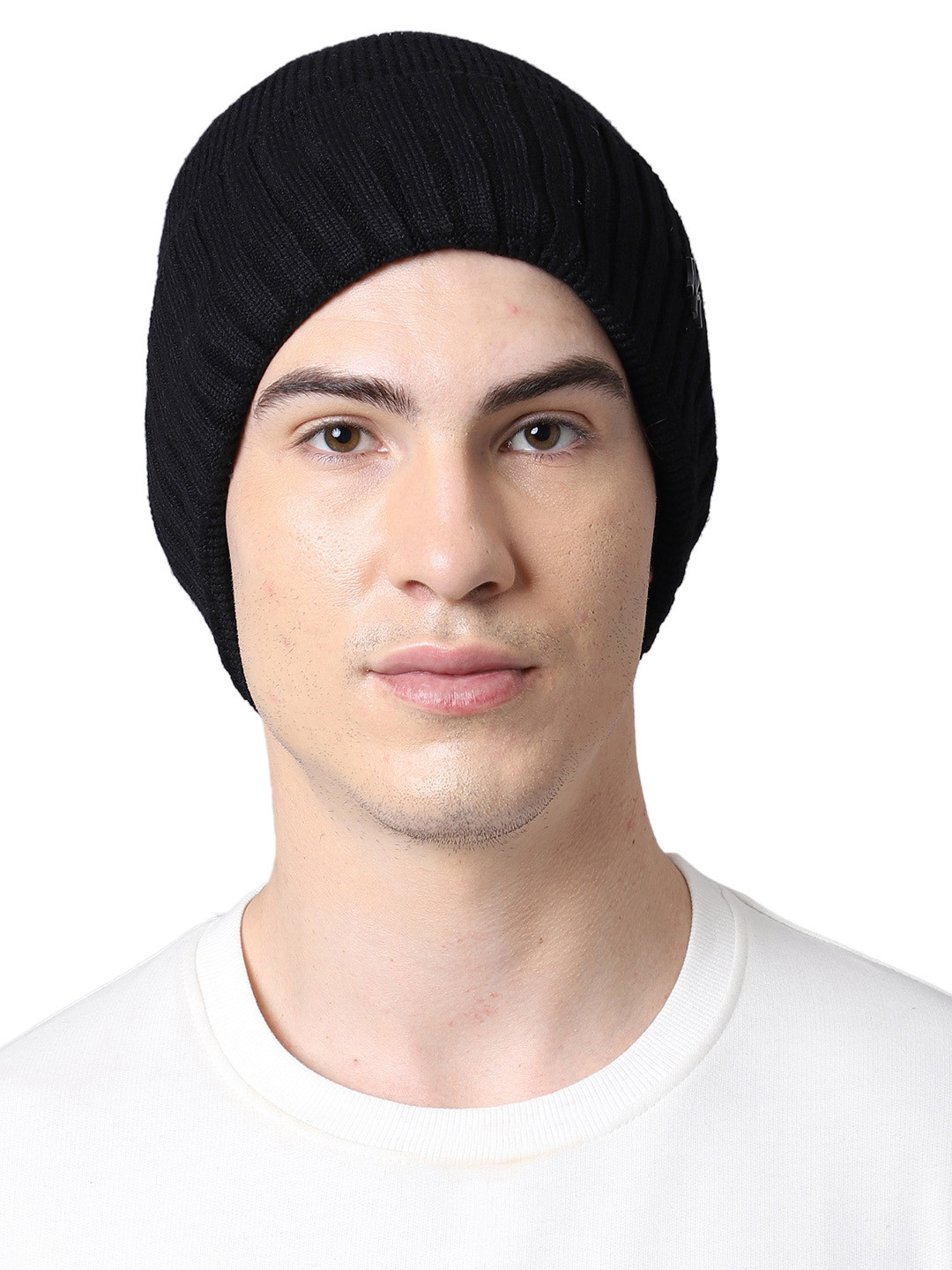 ELLIS Men Black Self-Design Beanie