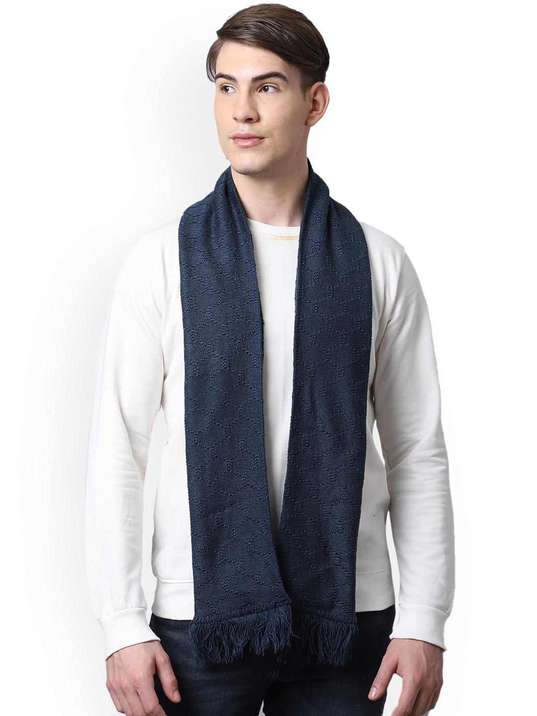 ELLIS Men Blue Solid Muffler